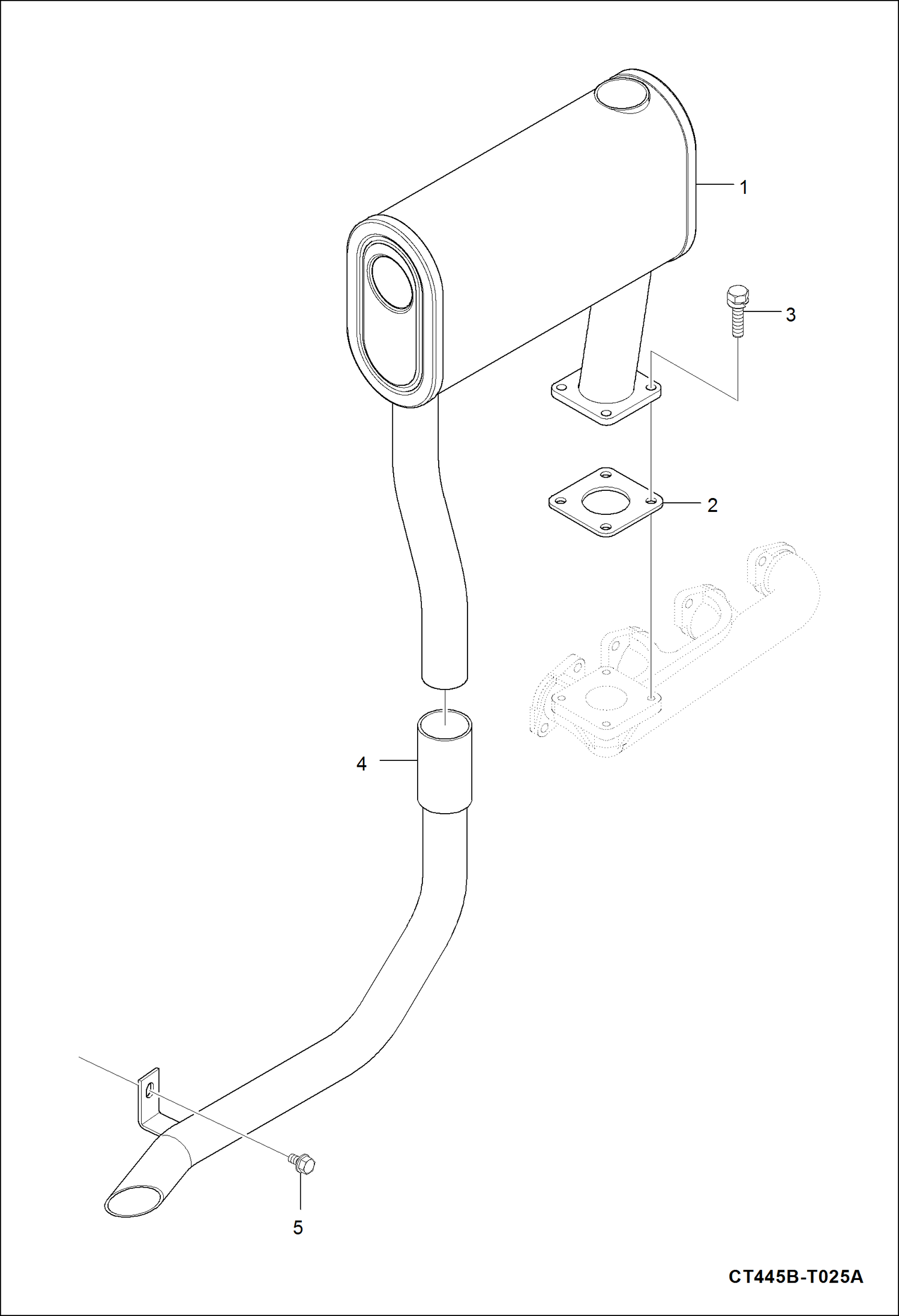 Схема запчастей Bobcat CT335 - MUFFLER GROUP POWER UNIT