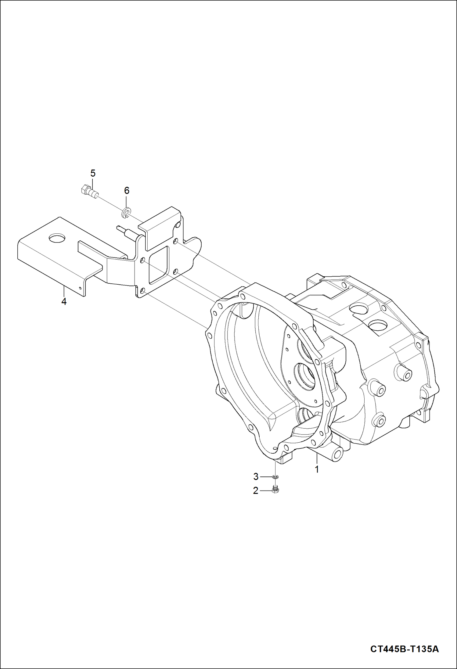 Схема запчастей Bobcat CT335 - CLUTCH HOUSING GROUP 1 DRIVE TRAIN