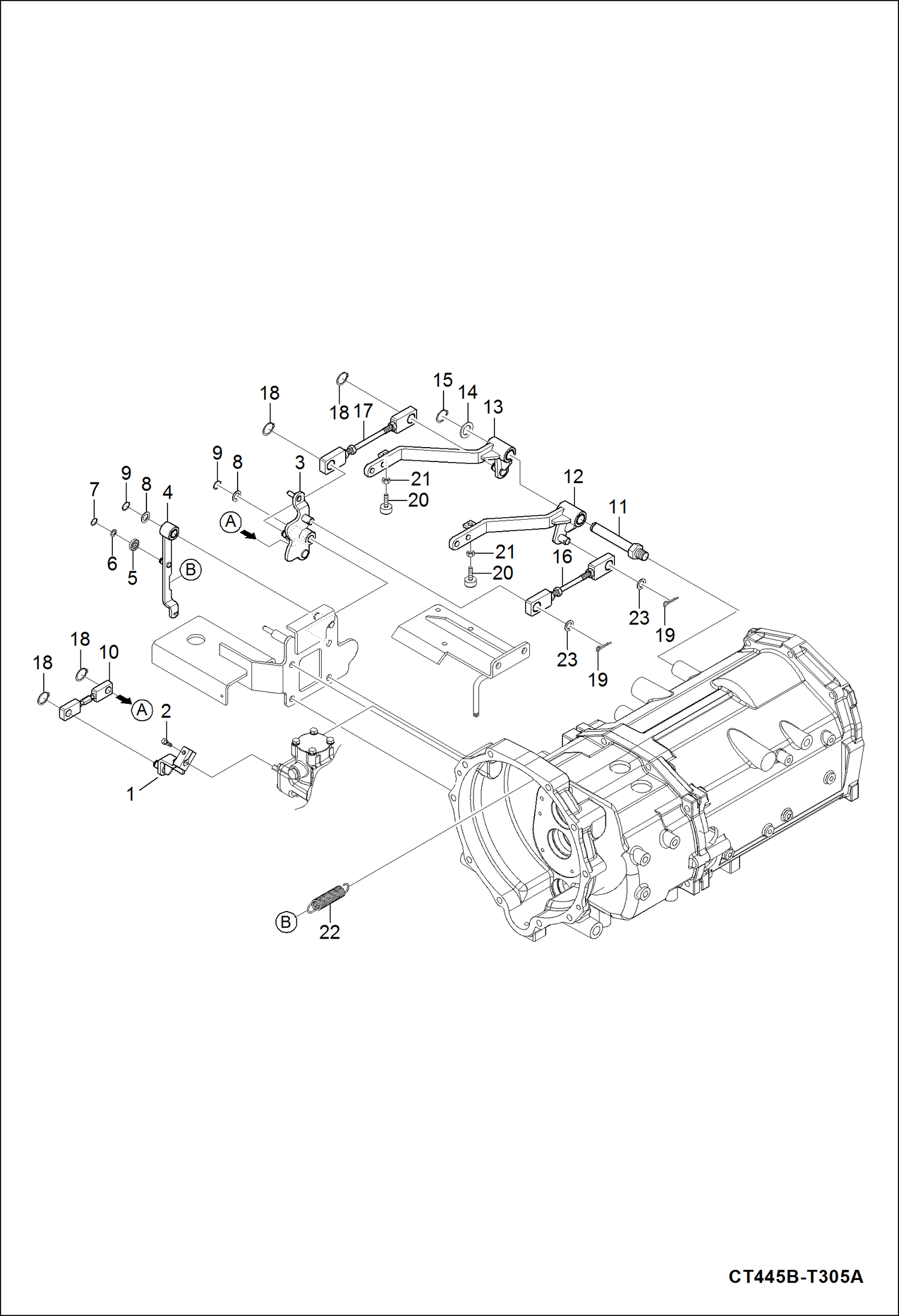 Схема запчастей Bobcat CT335 - HST CONTROL GROUP DRIVE TRAIN