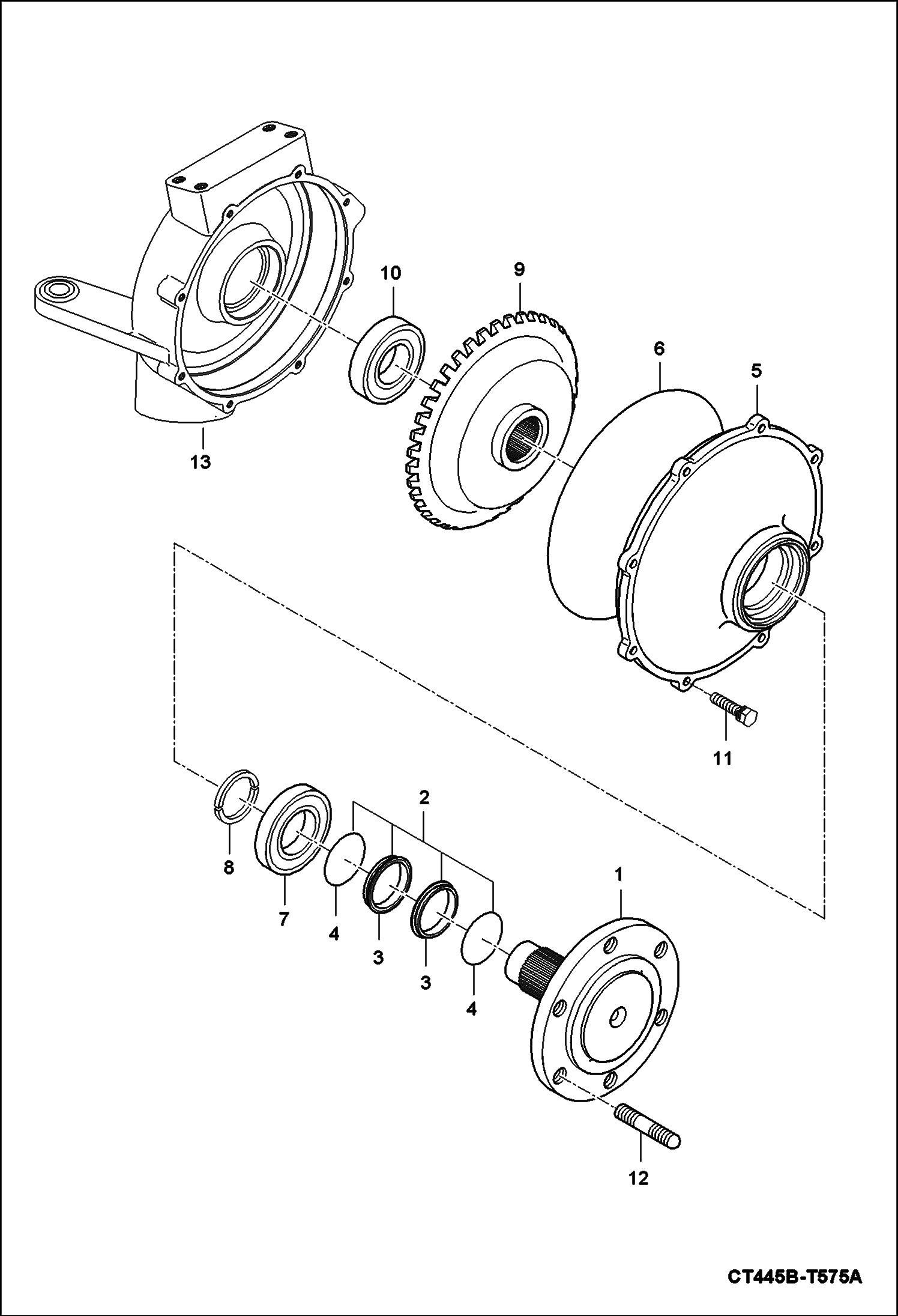 Схема запчастей Bobcat CT440 - FRONT AXLE GROUP DRIVE TRAIN