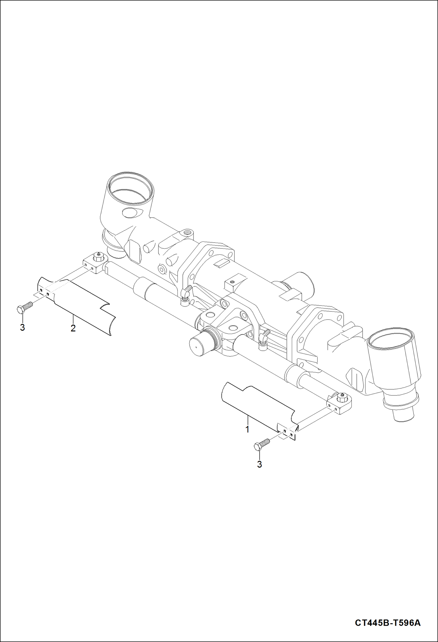 Схема запчастей Bobcat CT335 - CYLINDER COVER GROUP (Dual Steering Cylinders) DRIVE TRAIN