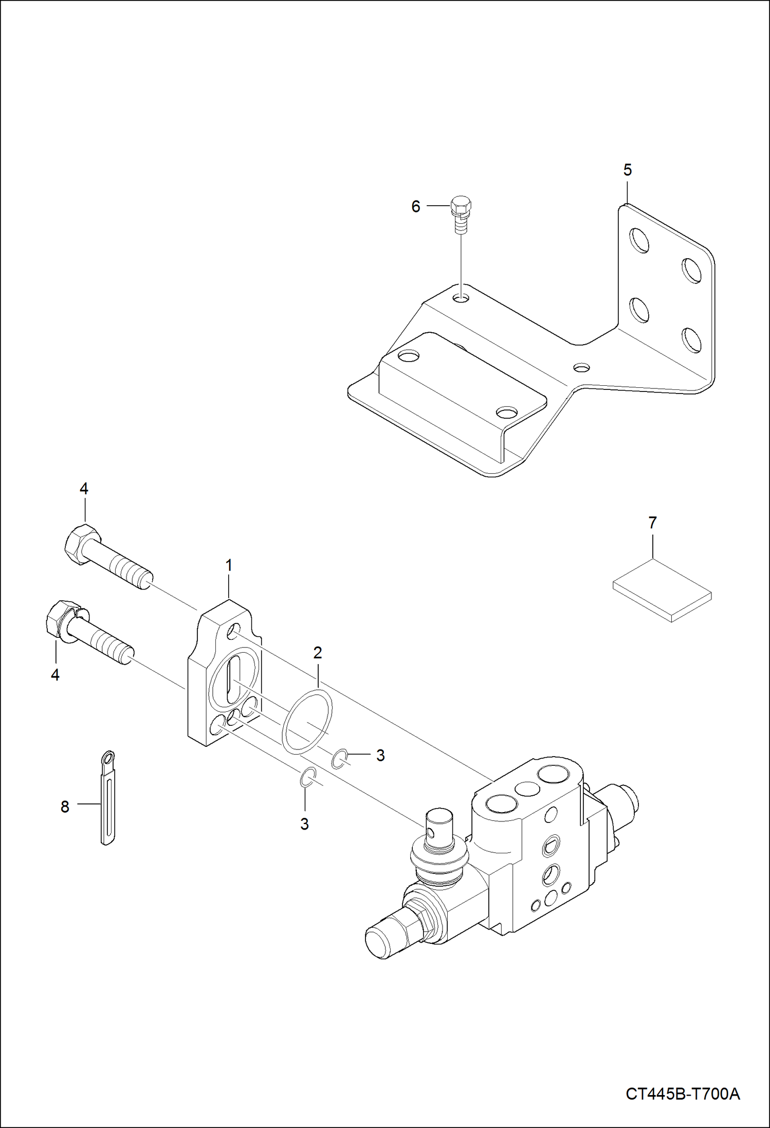 Схема запчастей Bobcat CT335 - EXTERNAL HYDRAULIC VALVE 1 GROUP HYDRAULIC SYSTEM