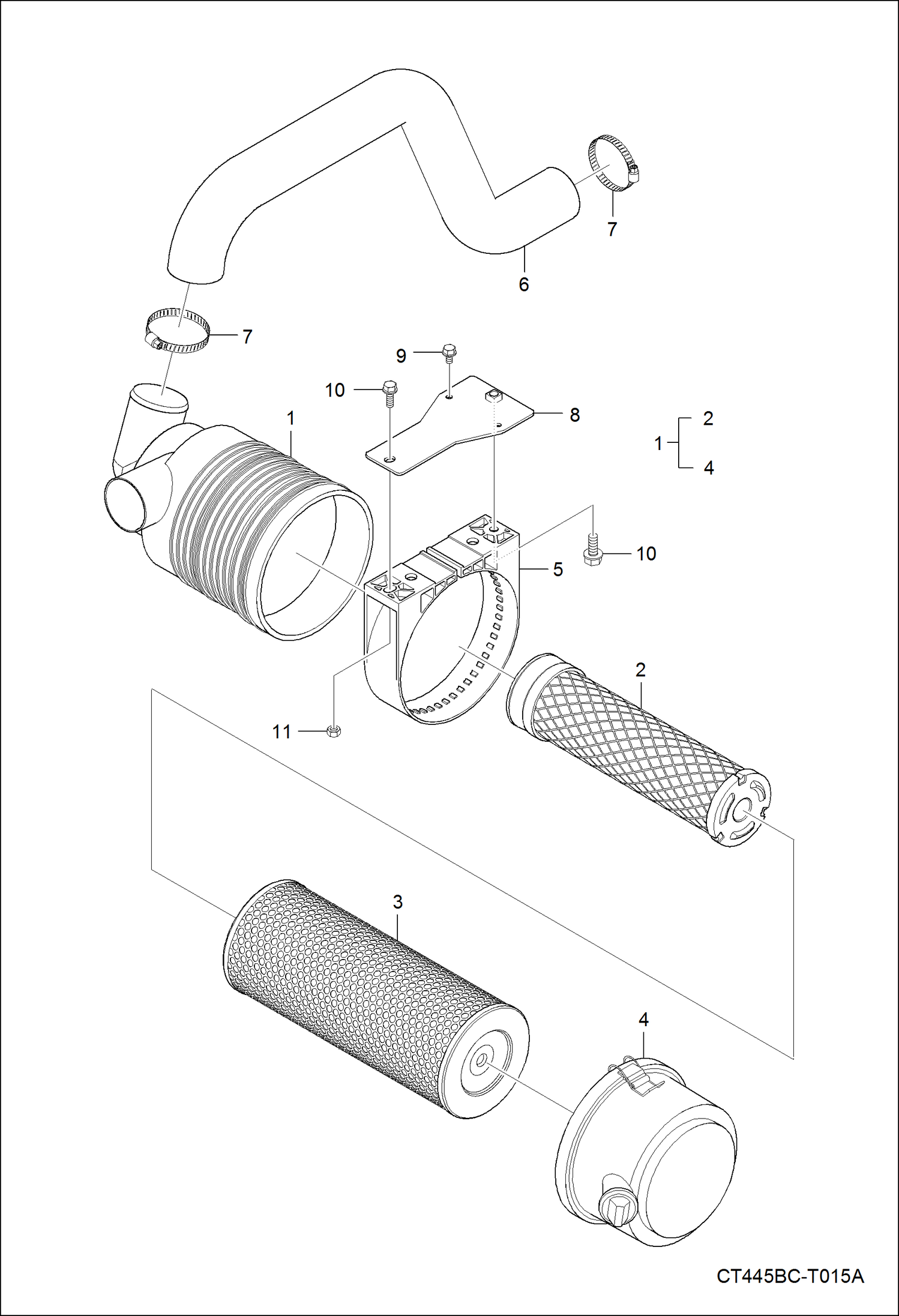 Схема запчастей Bobcat CT335 - AIR CLEANER GROUP POWER UNIT