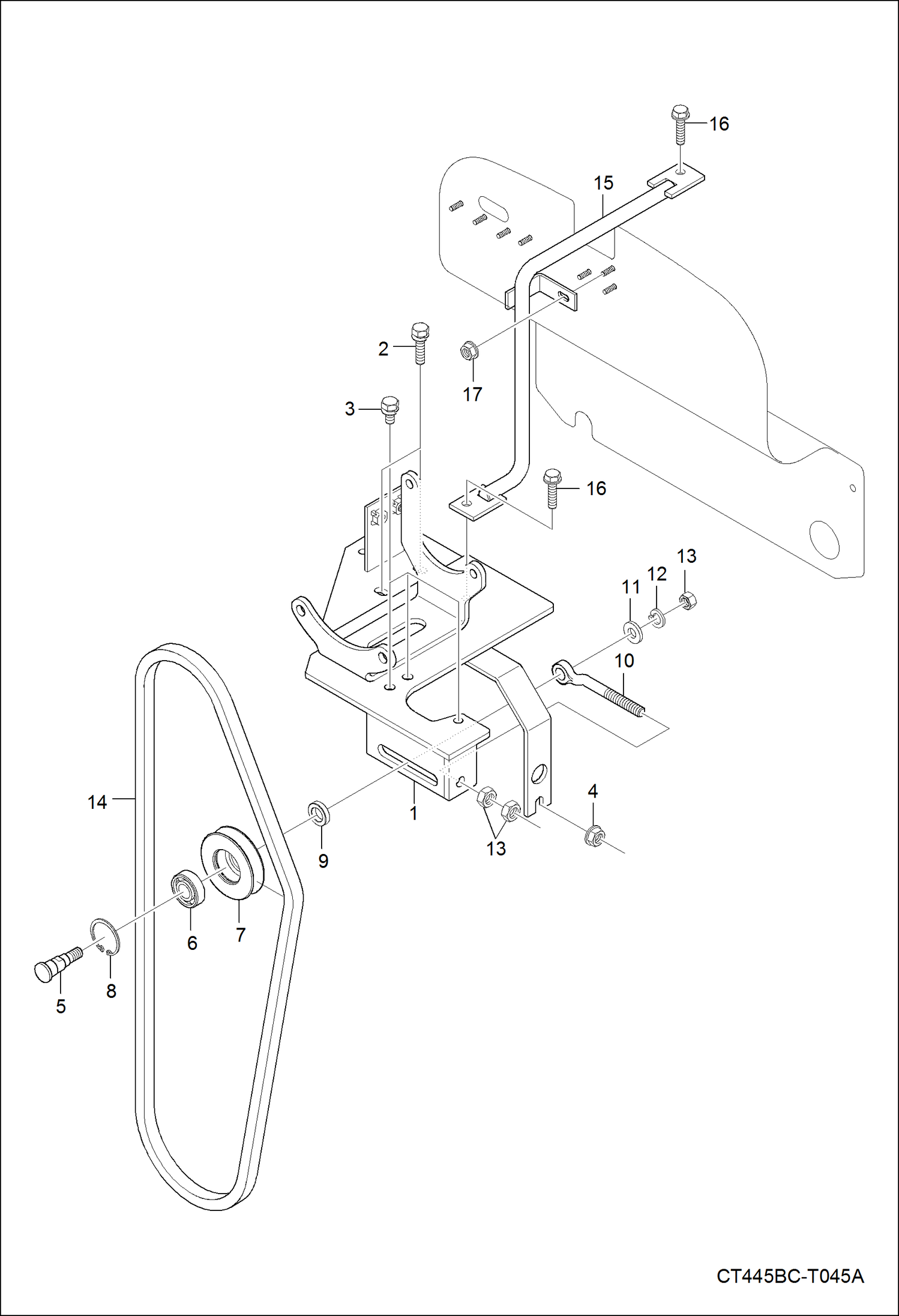 Схема запчастей Bobcat CT440 - A/C BRACKET GROUP POWER UNIT