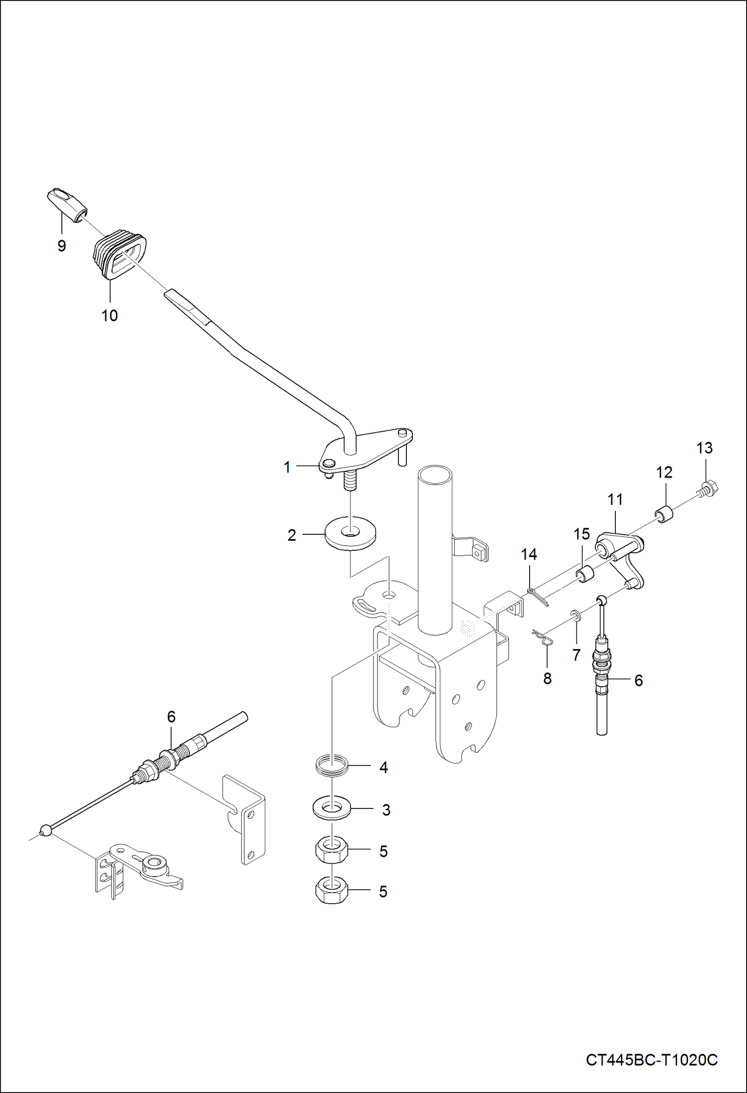 Схема запчастей Bobcat CT440 - THROTTLE GROUP POWER UNIT