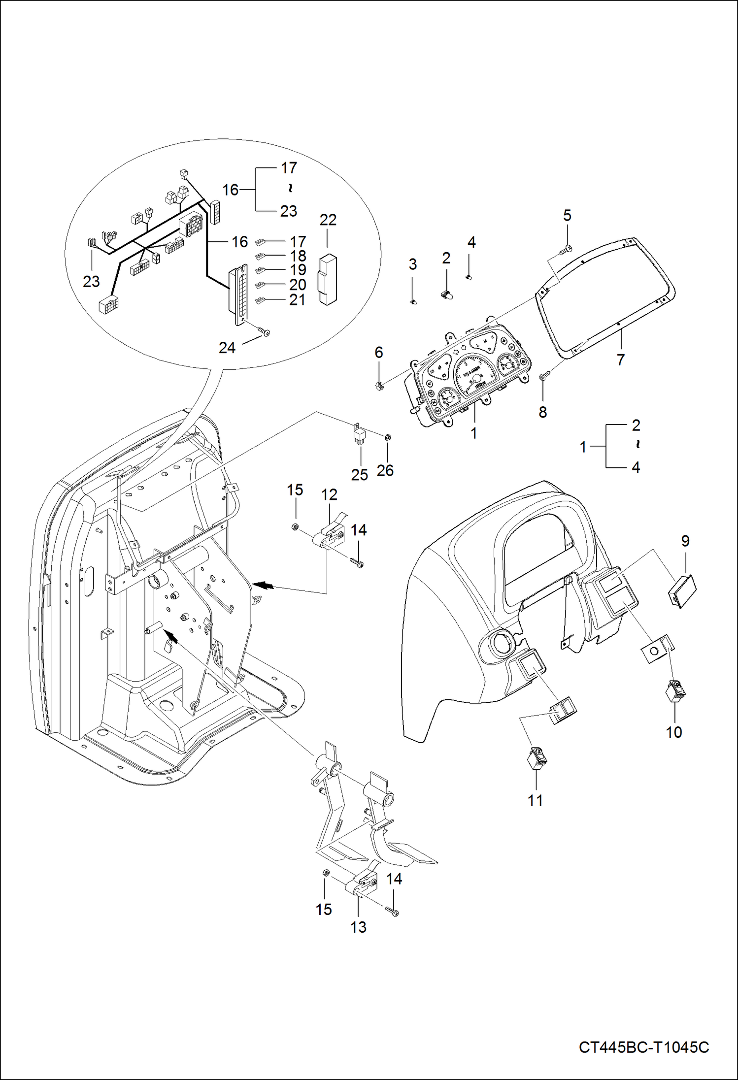 Схема запчастей Bobcat CT335 - FRAME ELECTRICAL SYSTEM GROUP 2 ELECTRICAL SYSTEM