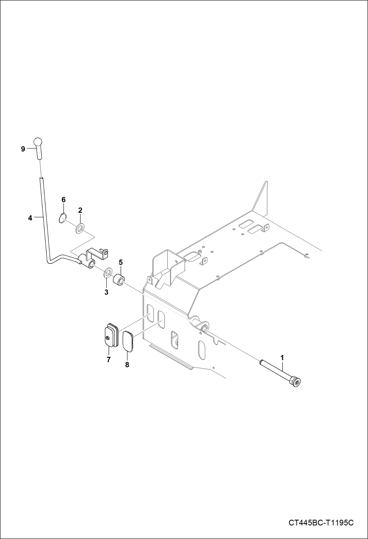 Схема запчастей Bobcat CT335 - REAR AUX VALVE LEVER GROUP ACCESSORIES & OPTIONS