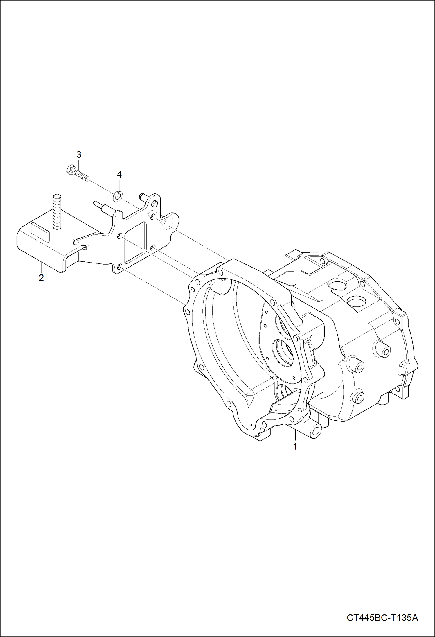 Схема запчастей Bobcat CT335 - CLUTCH HOUSING GROUP 1 DRIVE TRAIN