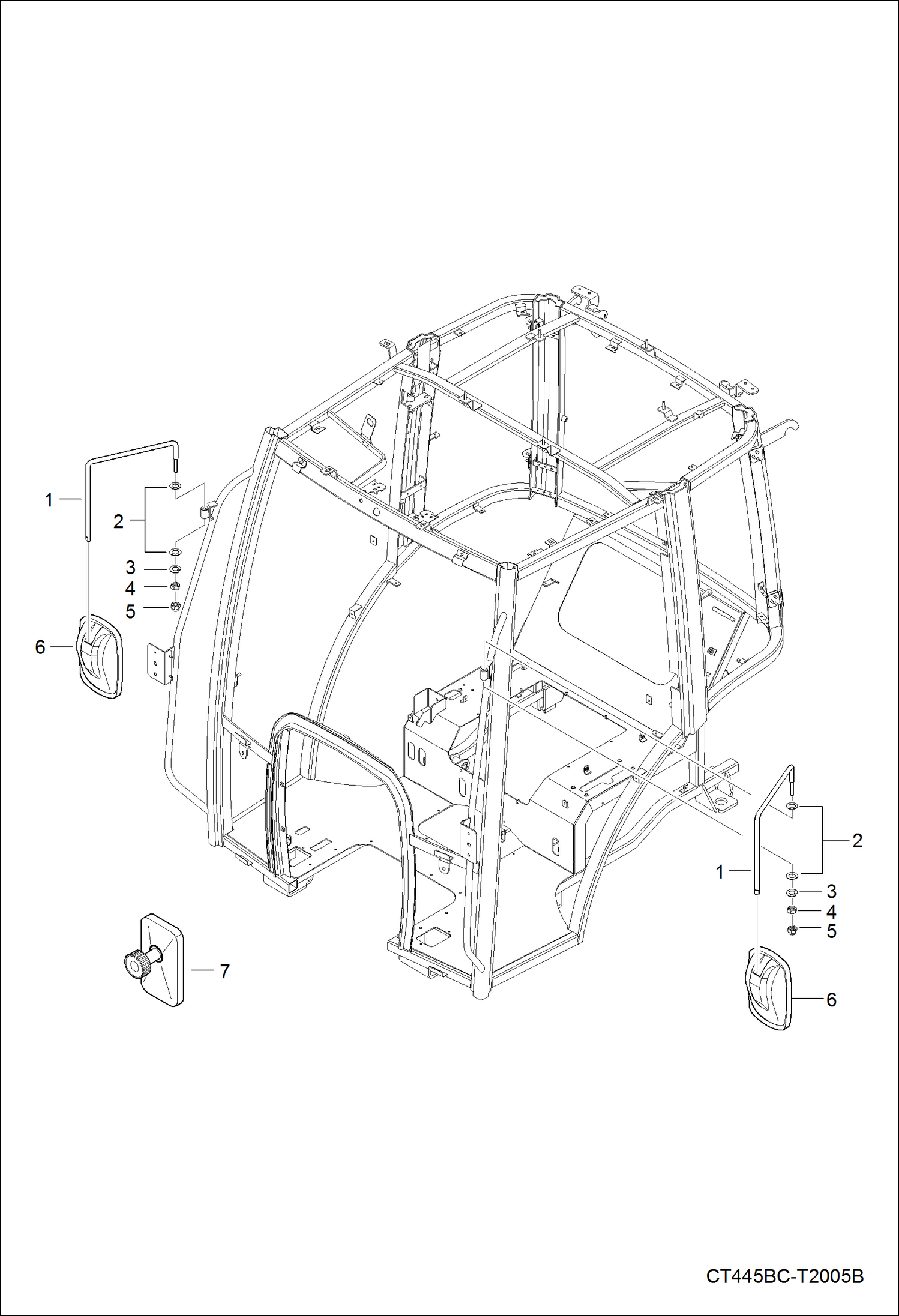 Схема запчастей Bobcat CT335 - REAR VIEW MIRROR ACCESSORIES & OPTIONS