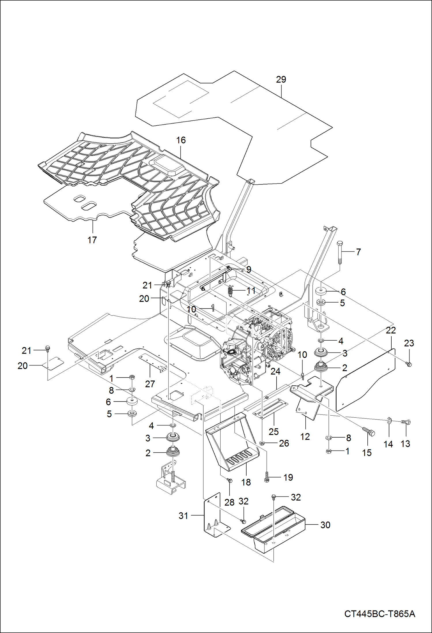 Схема запчастей Bobcat CT440 - STEP GROUP MAIN FRAME