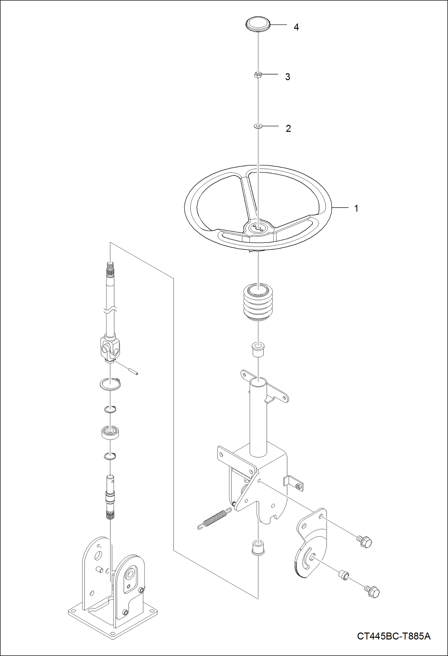 Схема запчастей Bobcat CT335 - HANDLE GROUP MAIN FRAME