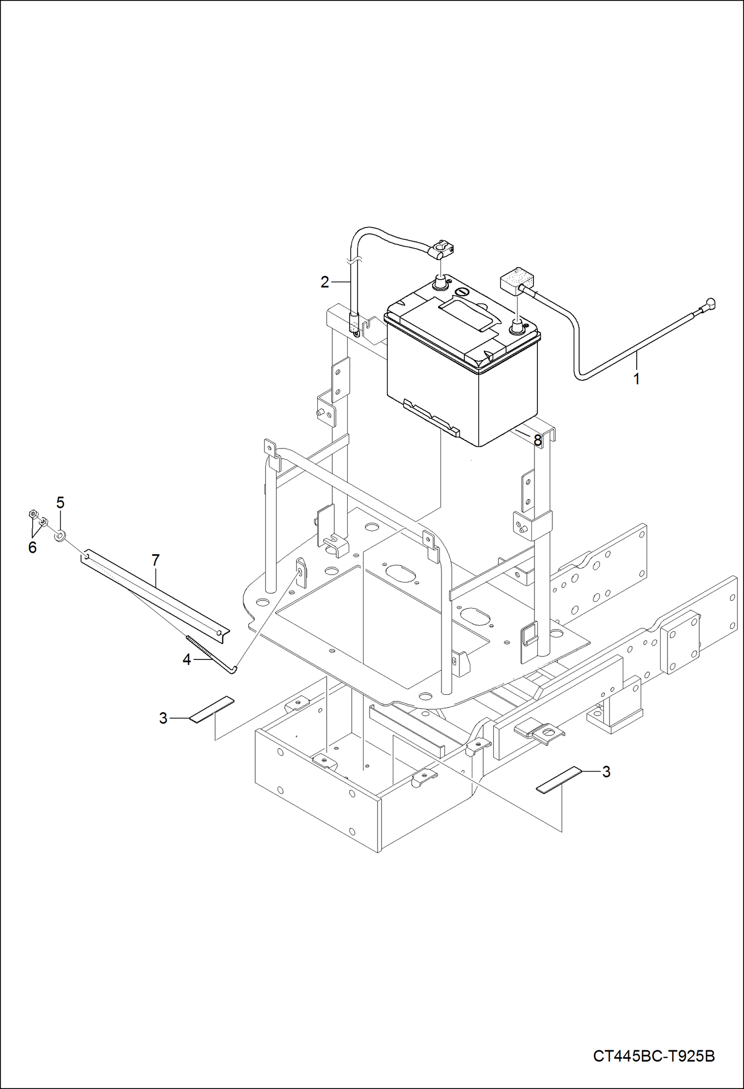 Схема запчастей Bobcat CT335 - BATTERY GROUP ELECTRICAL SYSTEM