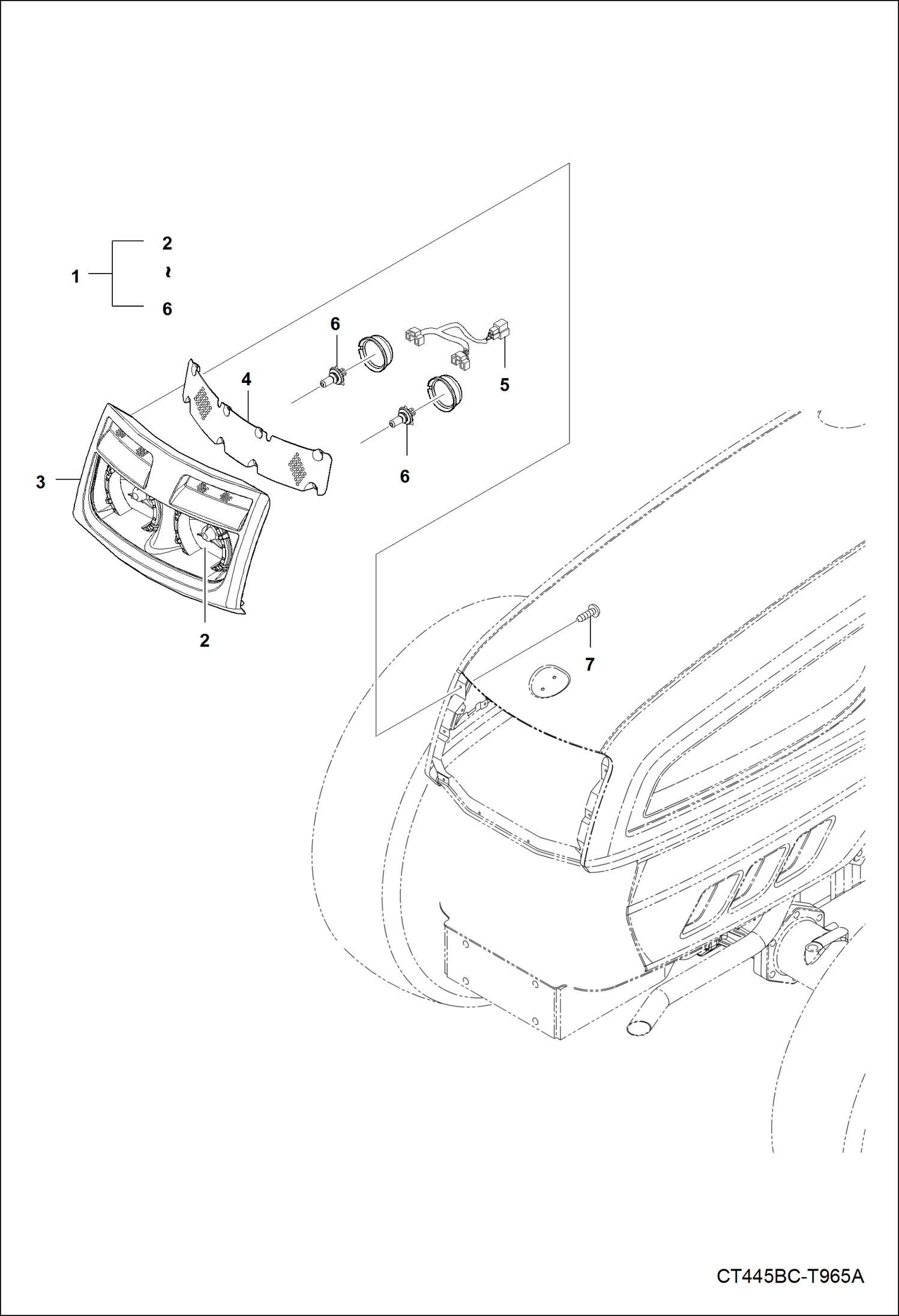 Схема запчастей Bobcat CT335 - LIGHT GROUP ELECTRICAL SYSTEM