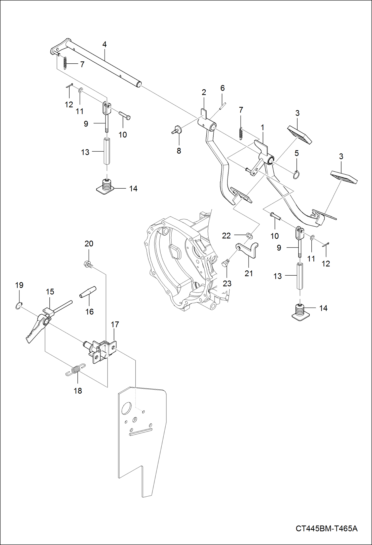 Схема запчастей Bobcat CT335 - BRAKE PEDAL GROUP MAIN FRAME