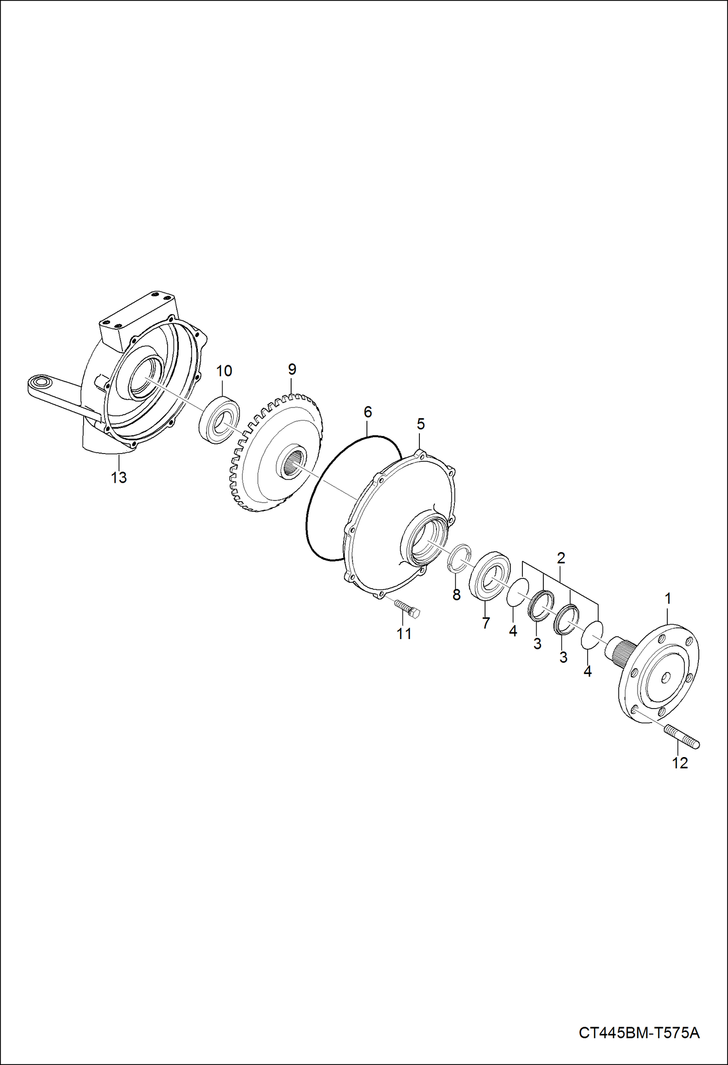 Схема запчастей Bobcat CT445 - FRONT AXLE GROUP DRIVE TRAIN