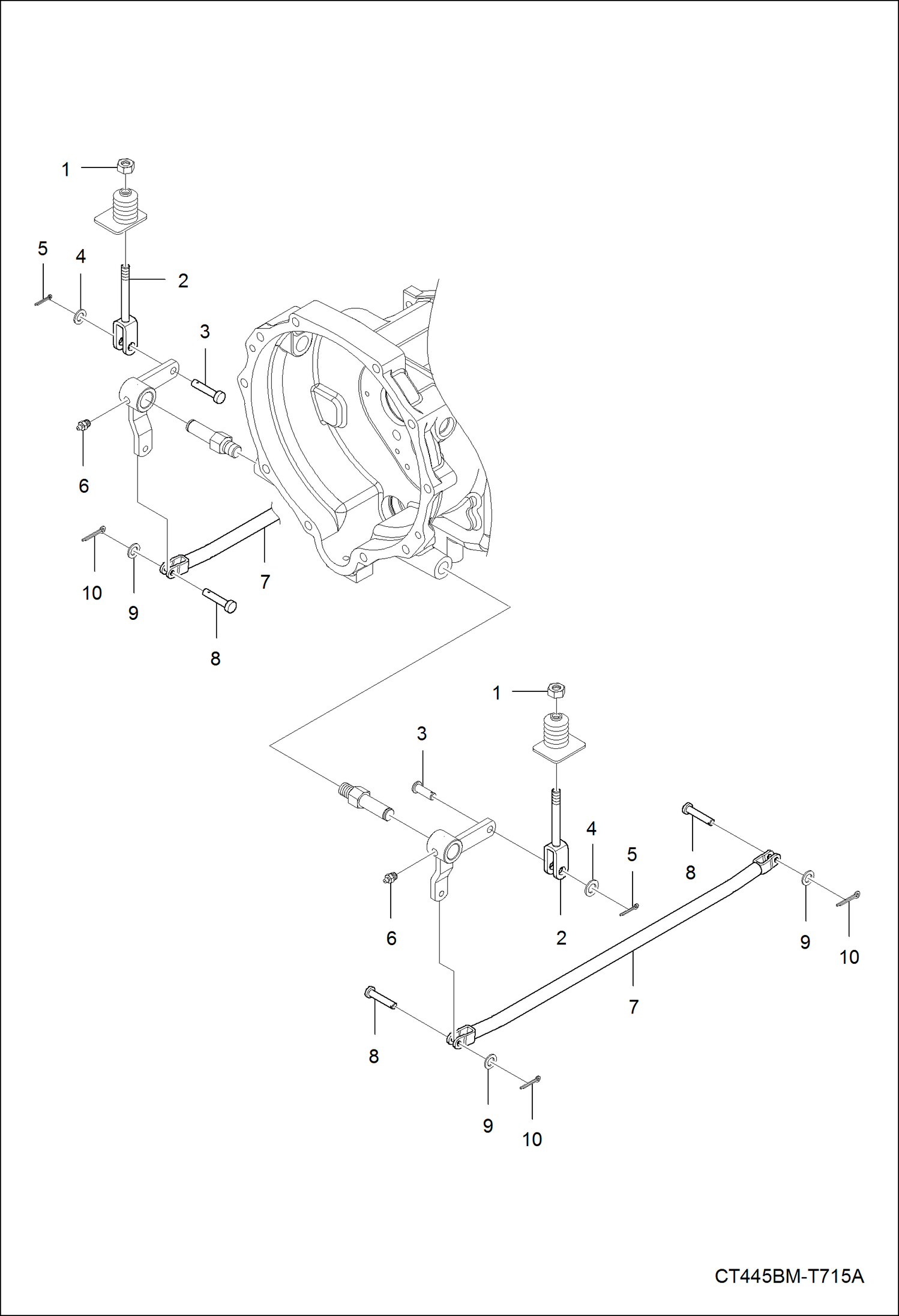 Схема запчастей Bobcat CT335 - BRAKE ROD GROUP MAIN FRAME