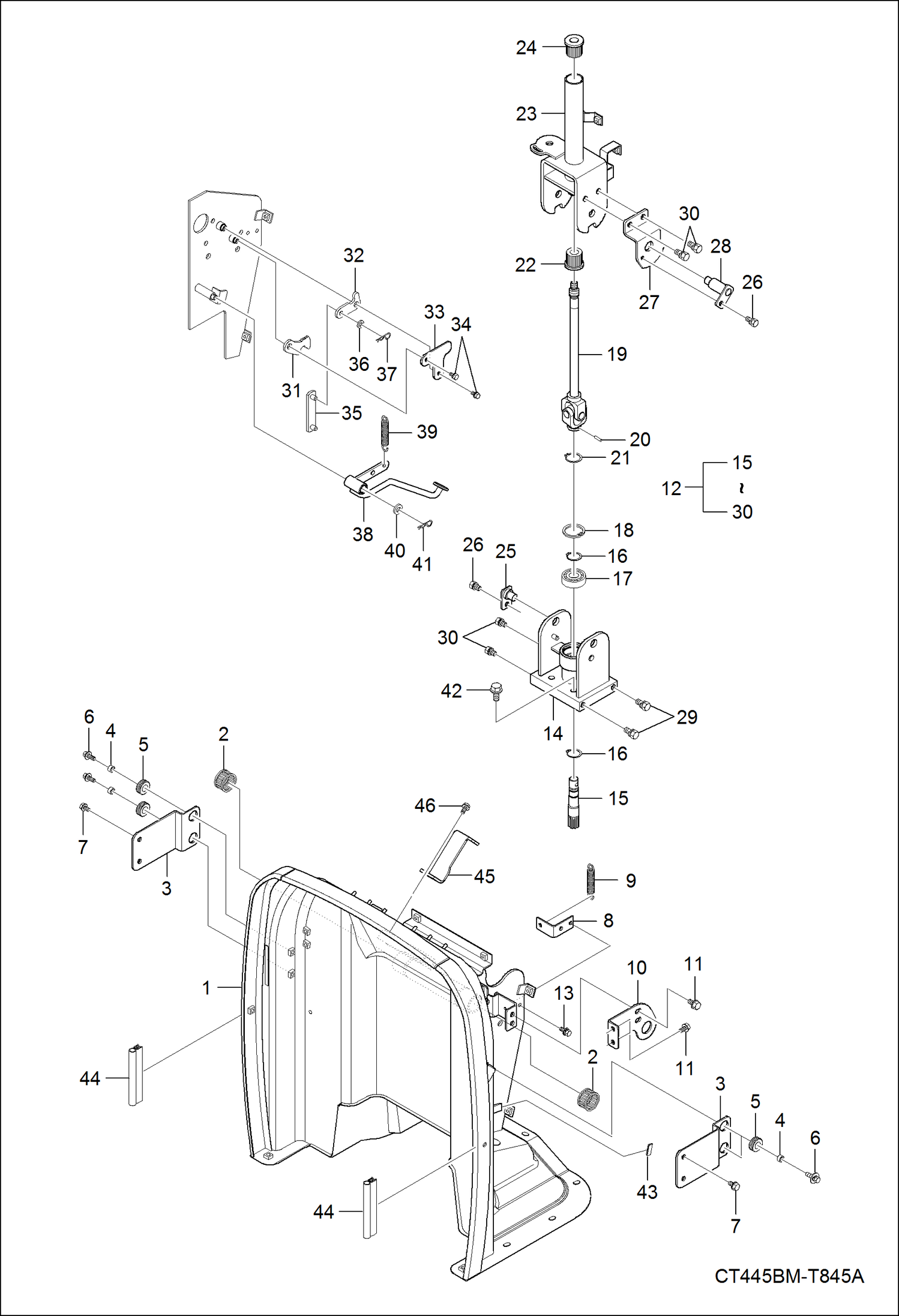 Схема запчастей Bobcat CT335 - FRAME GROUP MAIN FRAME