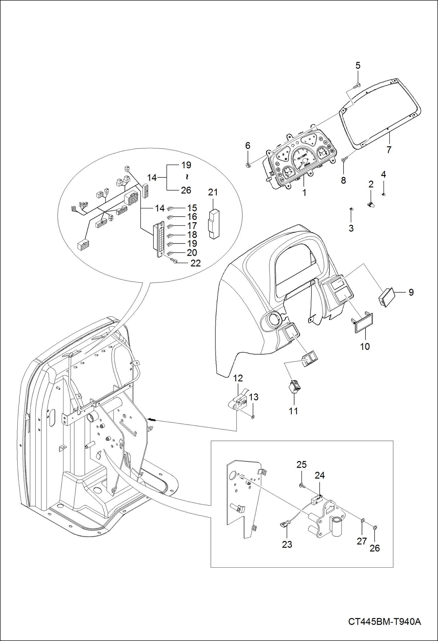 Схема запчастей Bobcat CT335 - FRAME ELECTRICAL SYSTEM 2GROUP ELECTRICAL SYSTEM