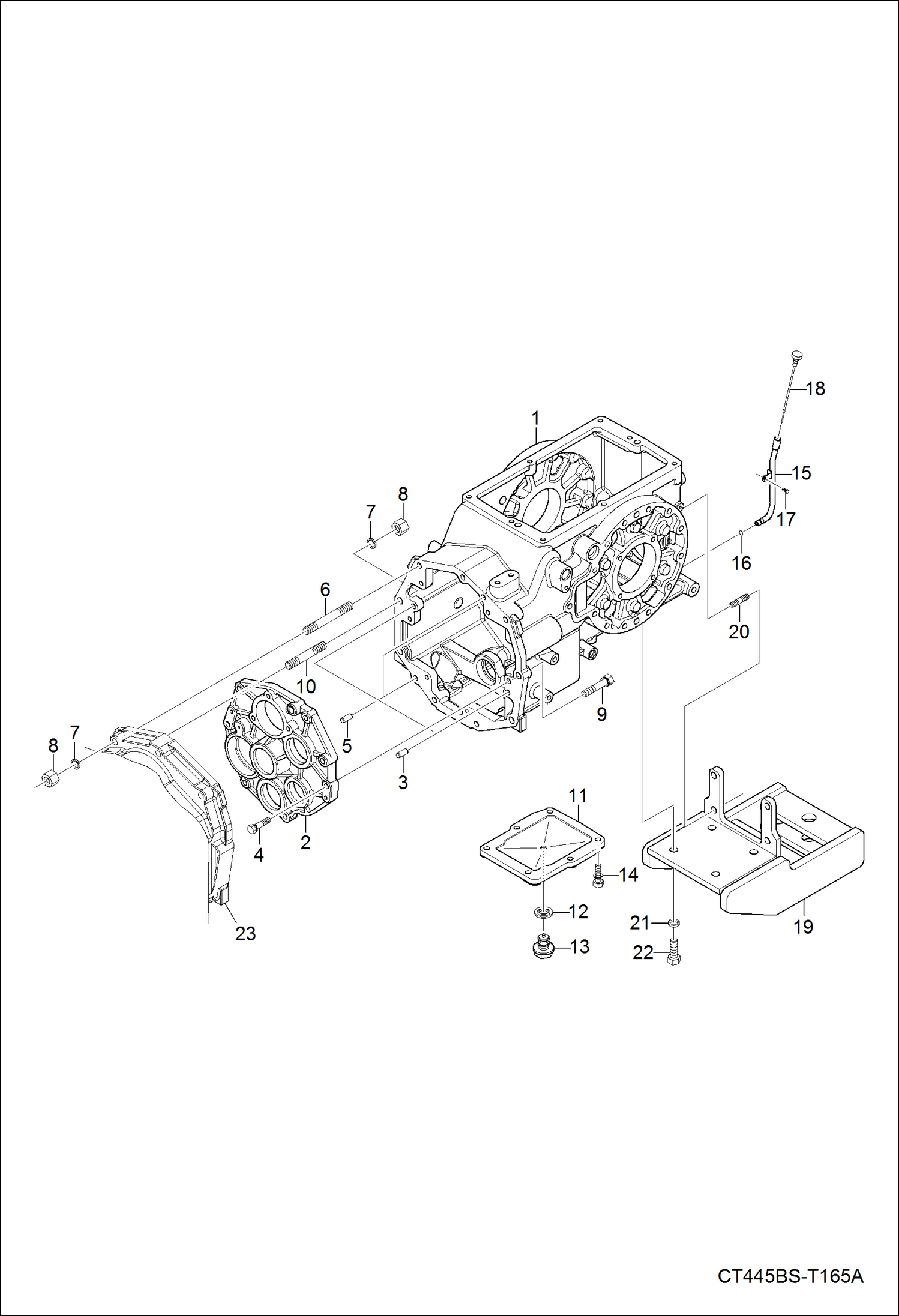 Схема запчастей Bobcat CT335 - TRANSMISSION CASE GROUP DRIVE TRAIN