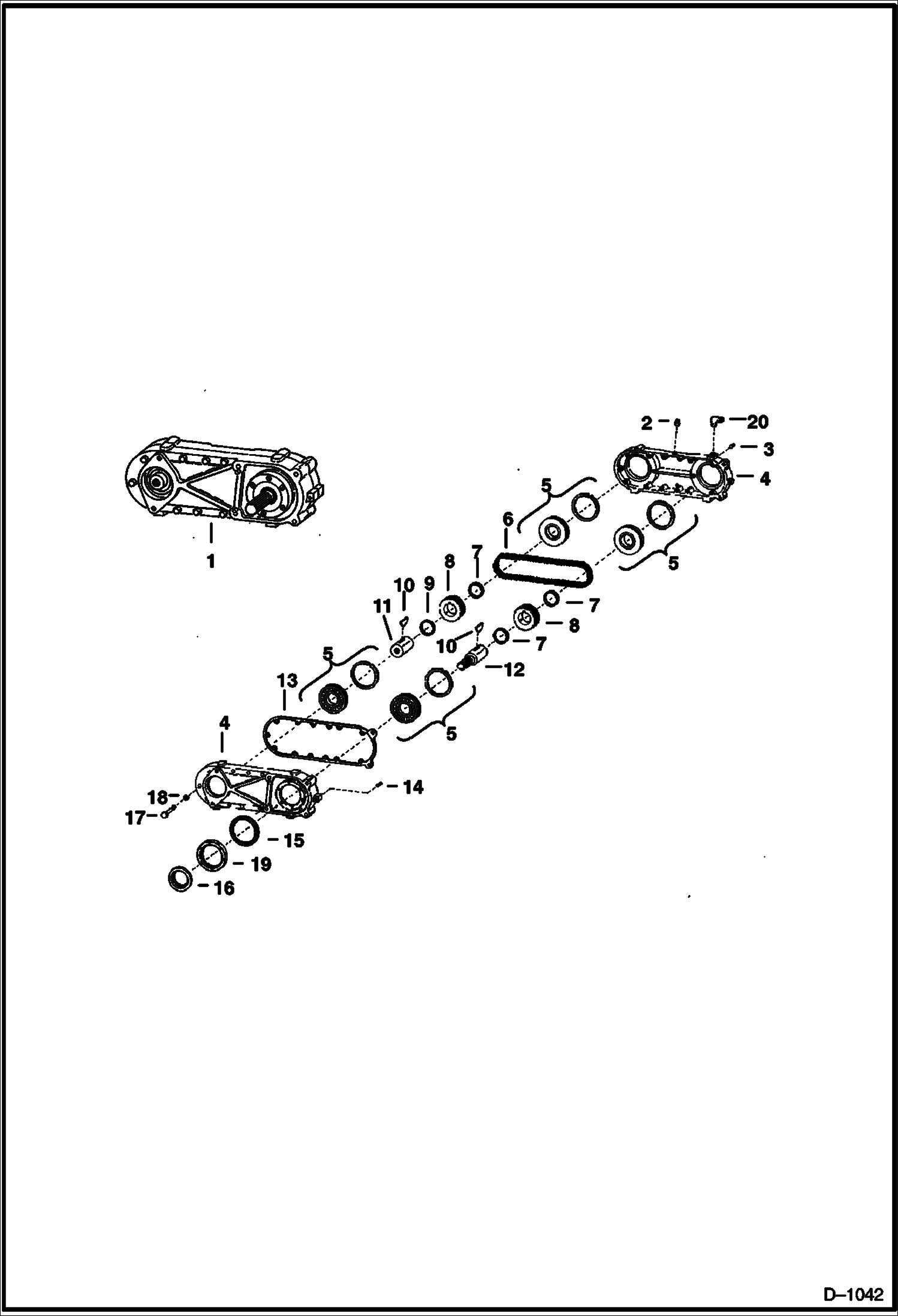 Схема запчастей Bobcat 900s - TRANSFER CASE DRIVE TRAIN