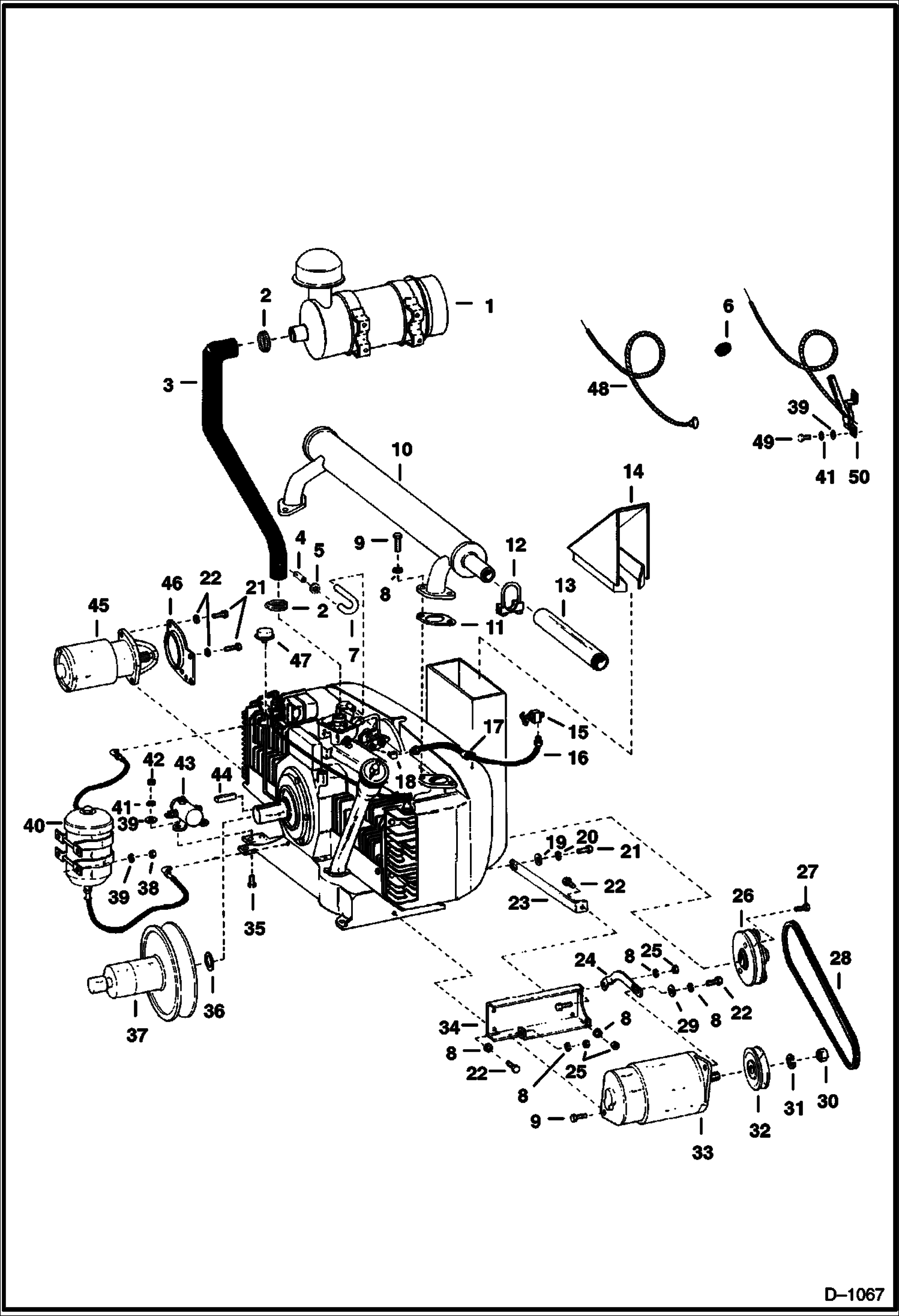 Схема запчастей Bobcat 500s - ONAN ENGINE ATTACHING PARTS POWER UNIT