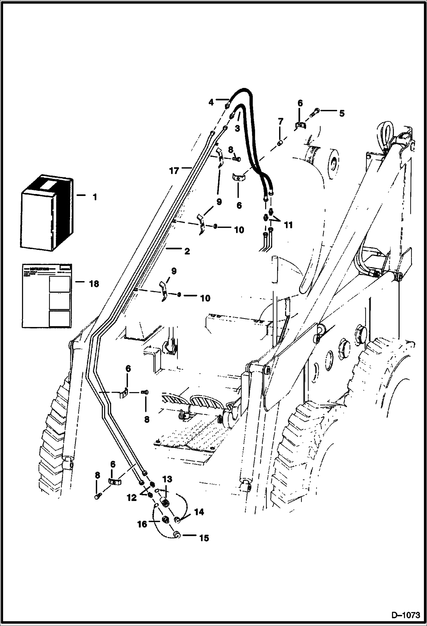 Схема запчастей Bobcat 600s - AUXILIARY HYDRAULIC SYSTEM Boom Mounted - One Unit Control ACCESSORIES & OPTIONS