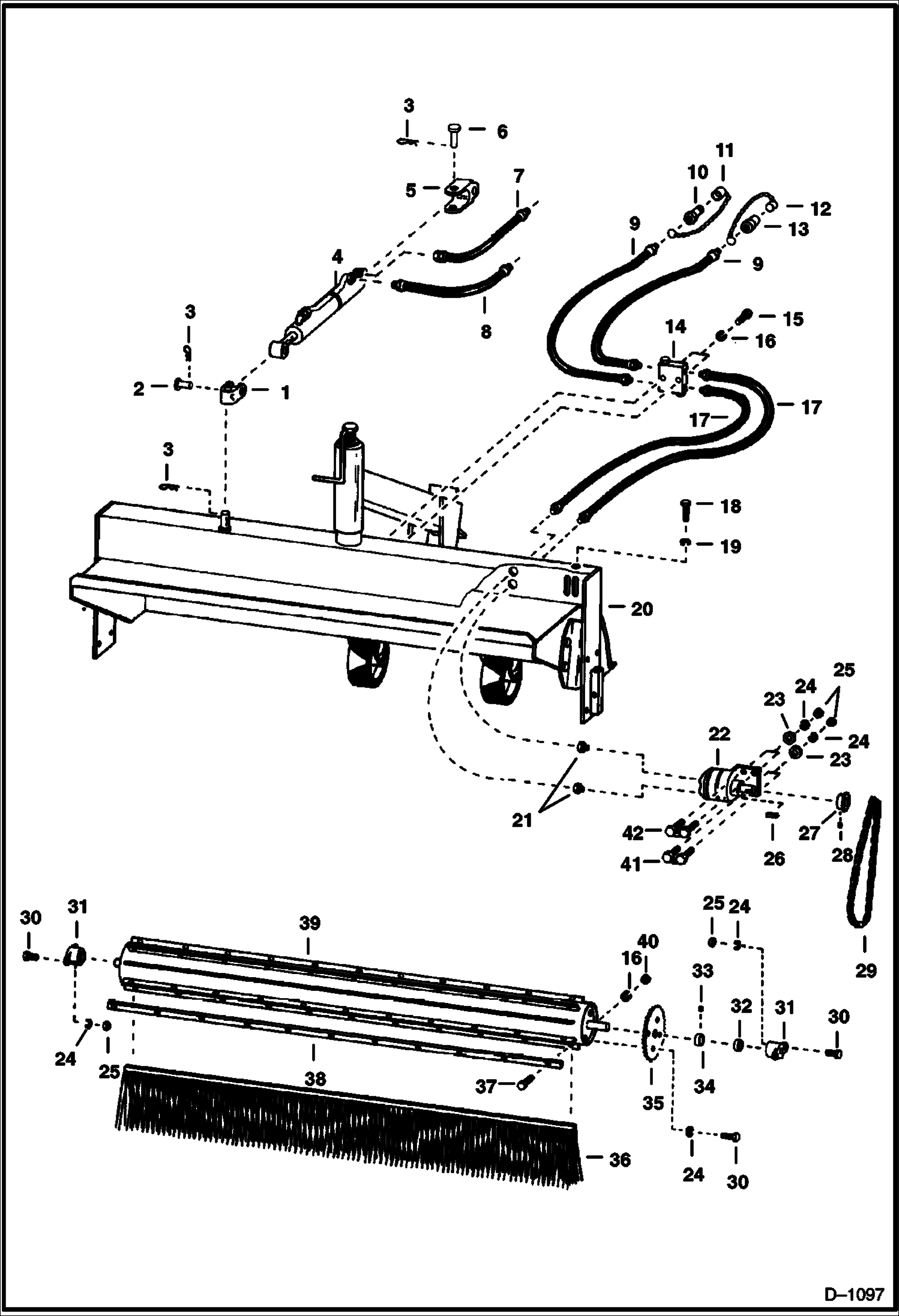 Схема запчастей Bobcat ANGLE BROOM - ANGLE BROOM (A 1014) (A 1015) Loader