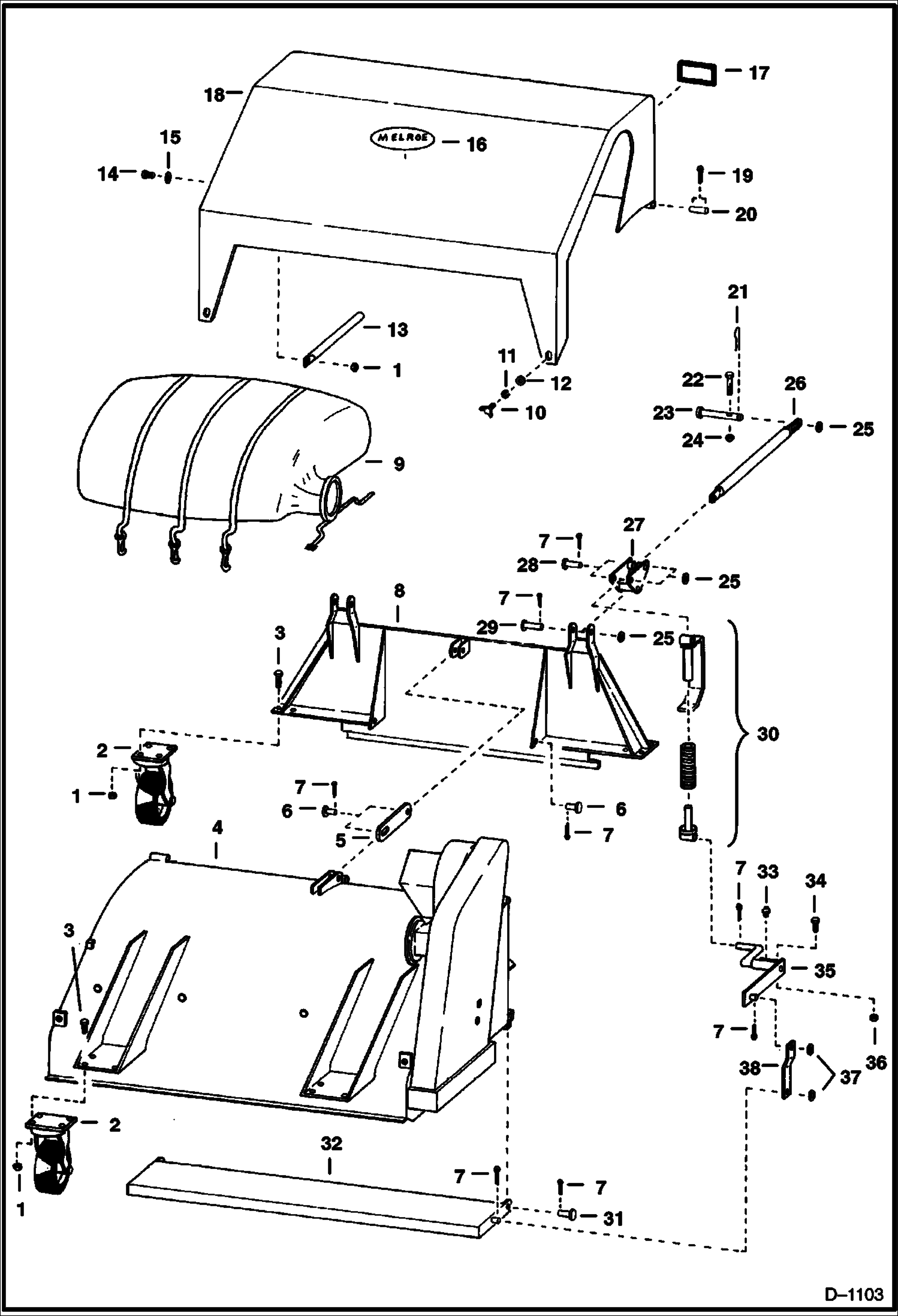 Схема запчастей Bobcat SWEEPER - SWEEPER (Main Frame) (M-662) Loader