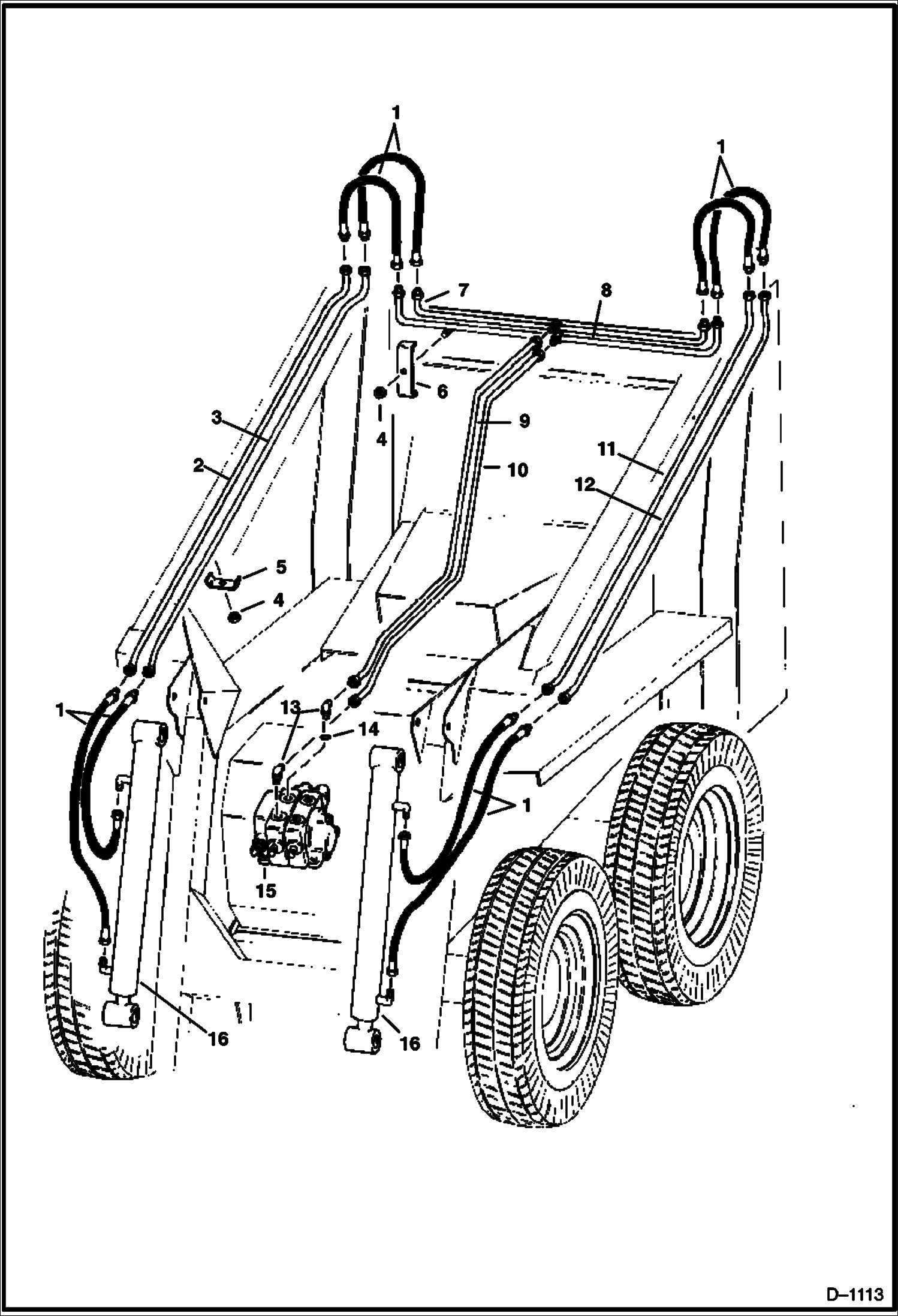 Схема запчастей Bobcat 300s - TILT CYLINDER CIRCUITRY W/Husco Valve - S/N 4953-B-3130 & Below & B-3141 thru B-3160 HYDRAULIC SYSTEM