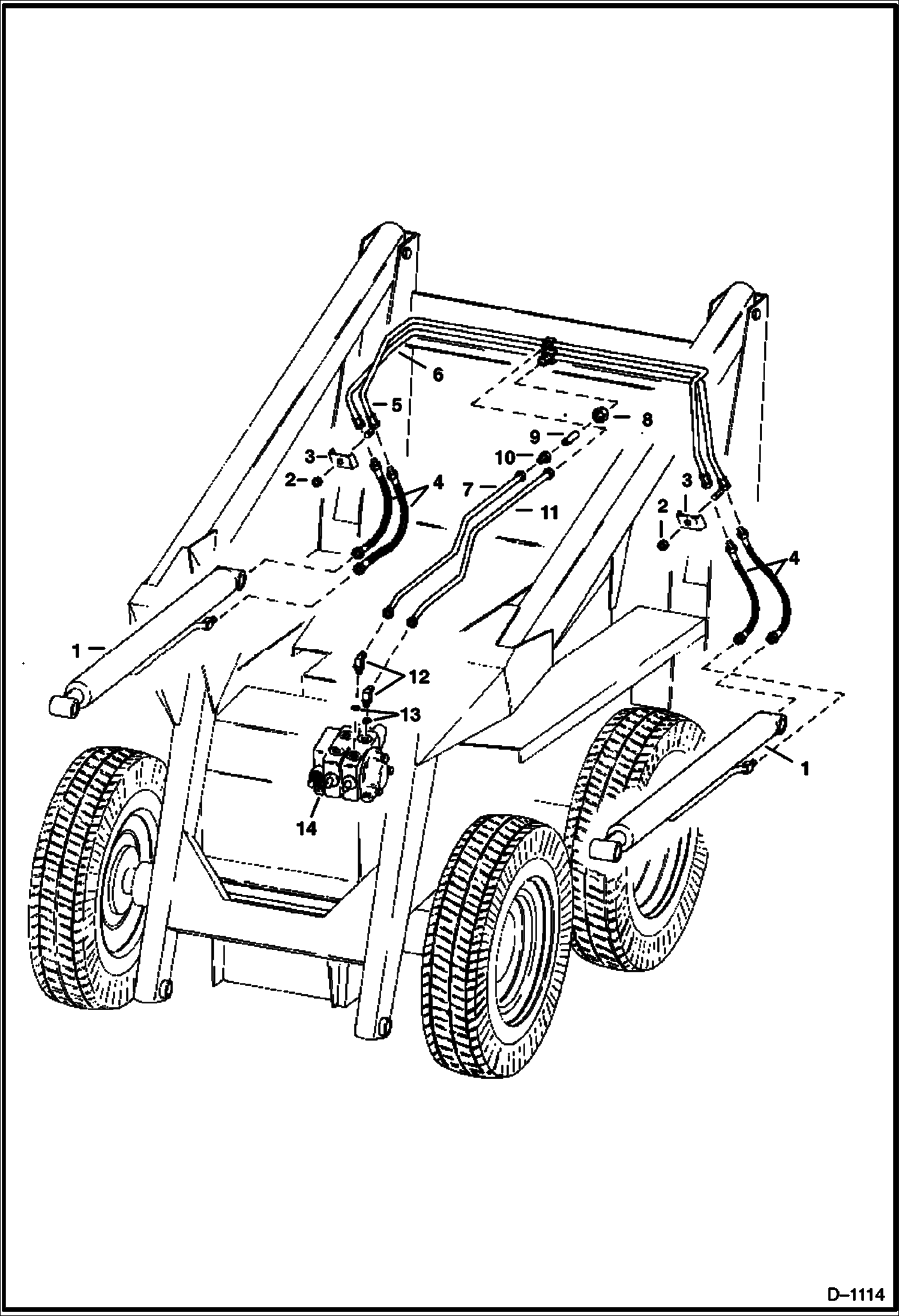 Схема запчастей Bobcat 300s - LIFT CYLINDER CIRCUITRY W/Husco Valve - S/N 4953-B-3130 & Below HYDRAULIC SYSTEM