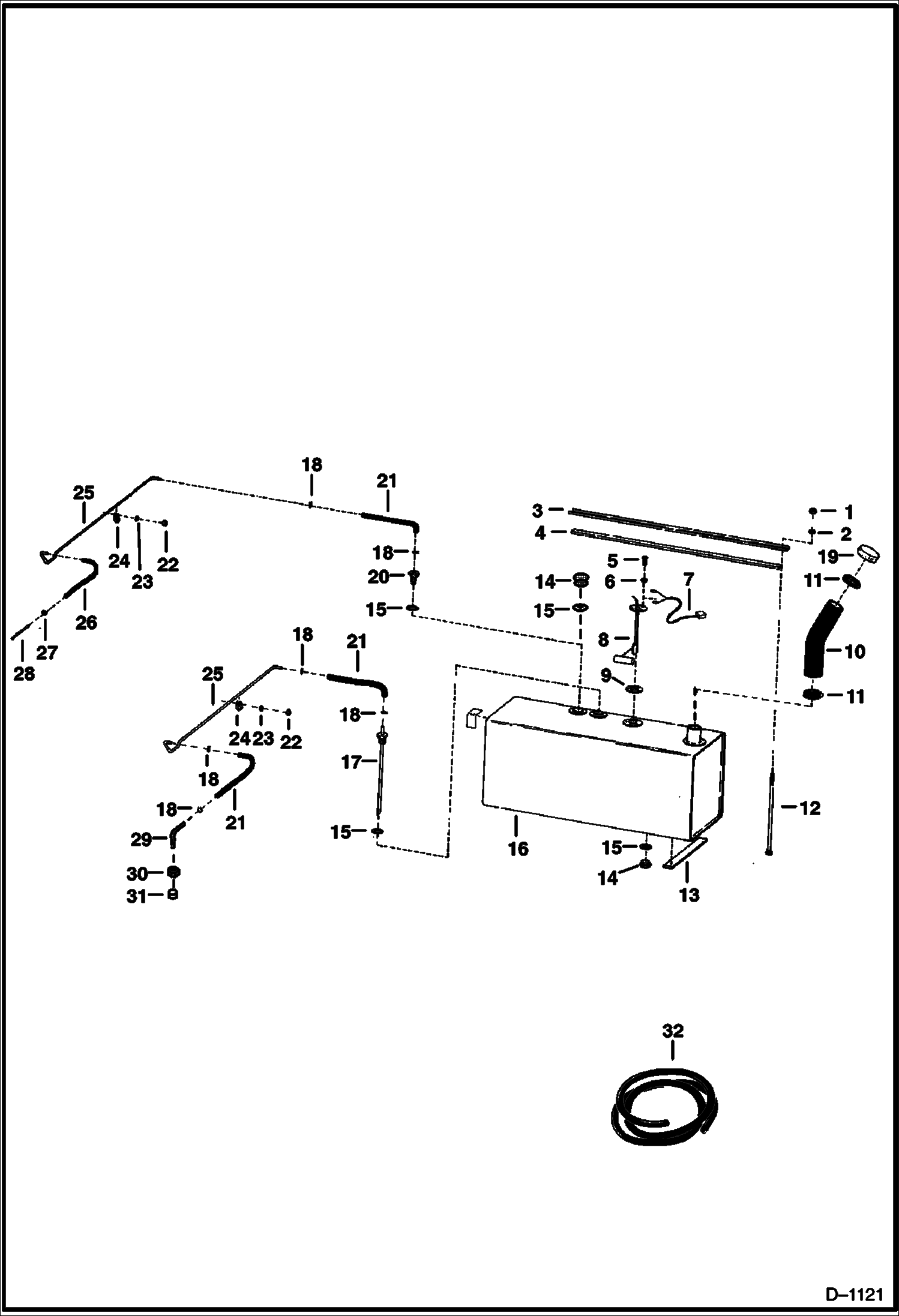 Схема запчастей Bobcat 900s - FUEL TANK MAIN FRAME