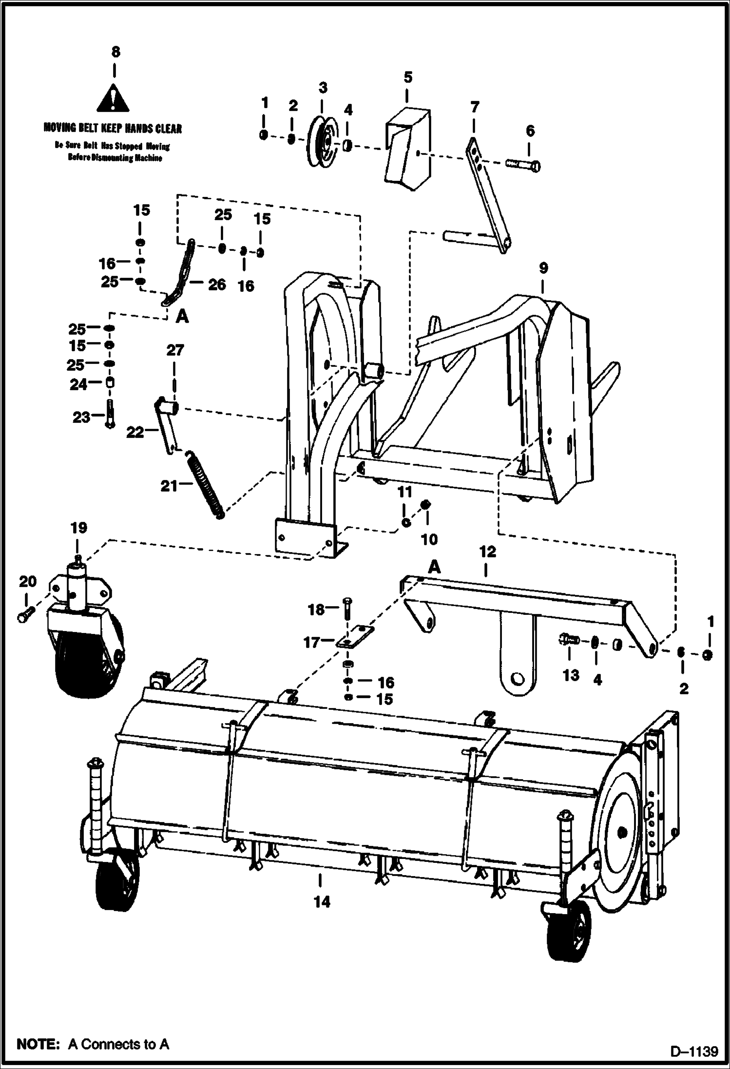 Схема запчастей Bobcat FLAIL MOWER - FLAIL MOWER (Mounting Frame) (300 Series) Loader