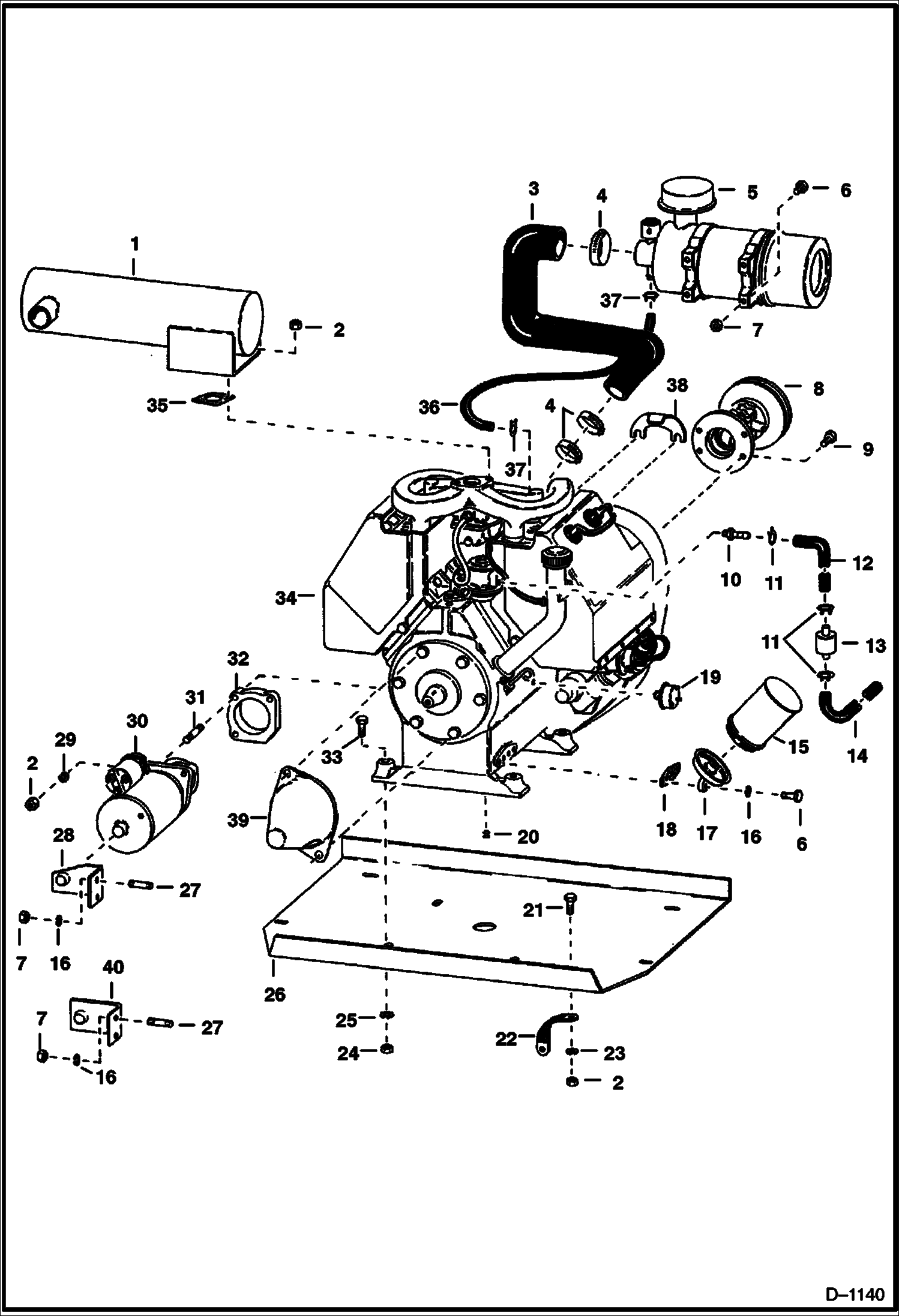 Схема запчастей Bobcat 700s - ENGINE & ATTACHING PARTS POWER UNIT