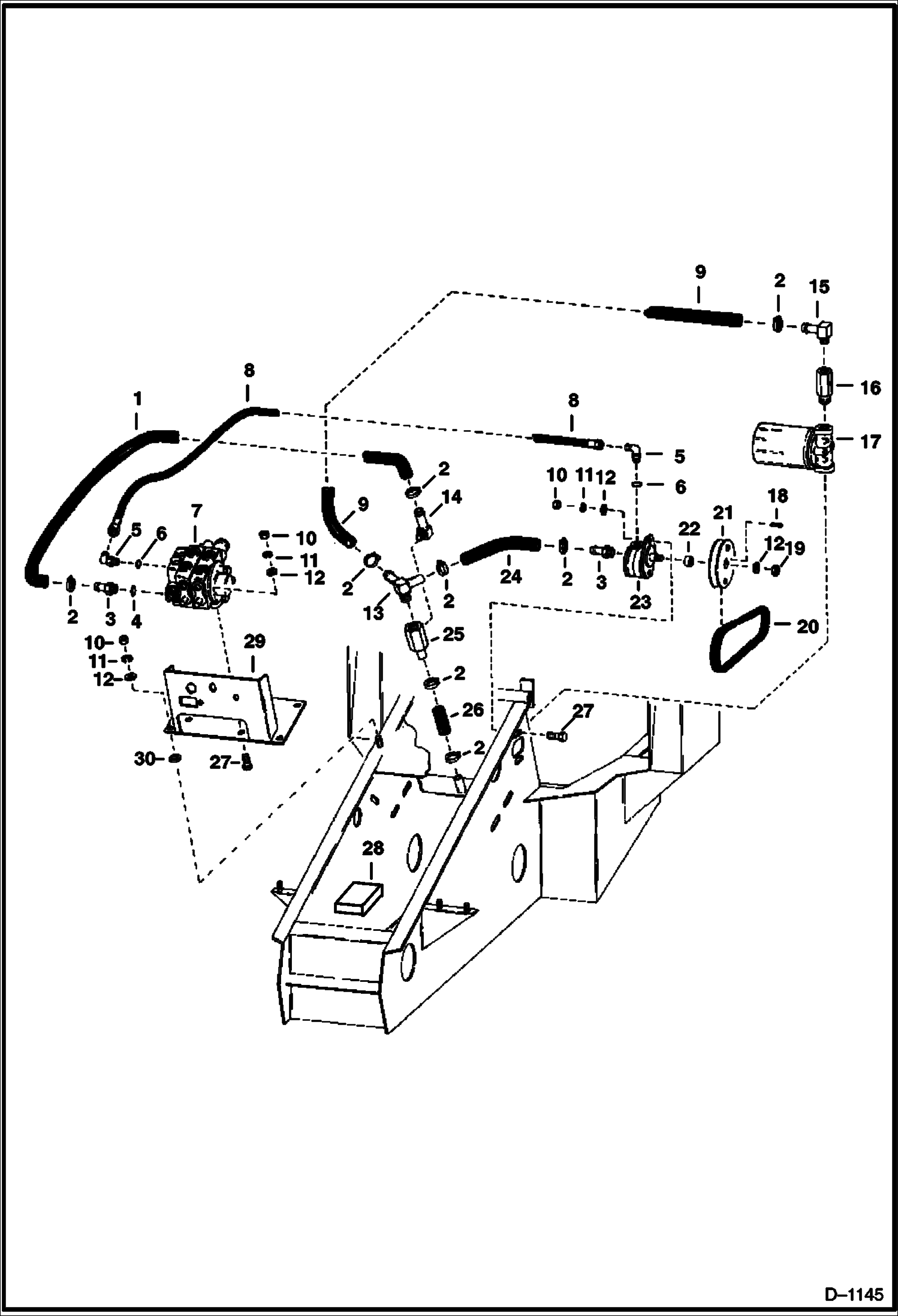 Схема запчастей Bobcat 300s - MAIN FRAME HYDRAULIC SYSTEM - WITH HUSCO VALVE S/N 4953-B-1577 thru 4953-B-3130 and 4953-B-3141 thru 4953-B-3160 HYDRAULIC SYSTEM