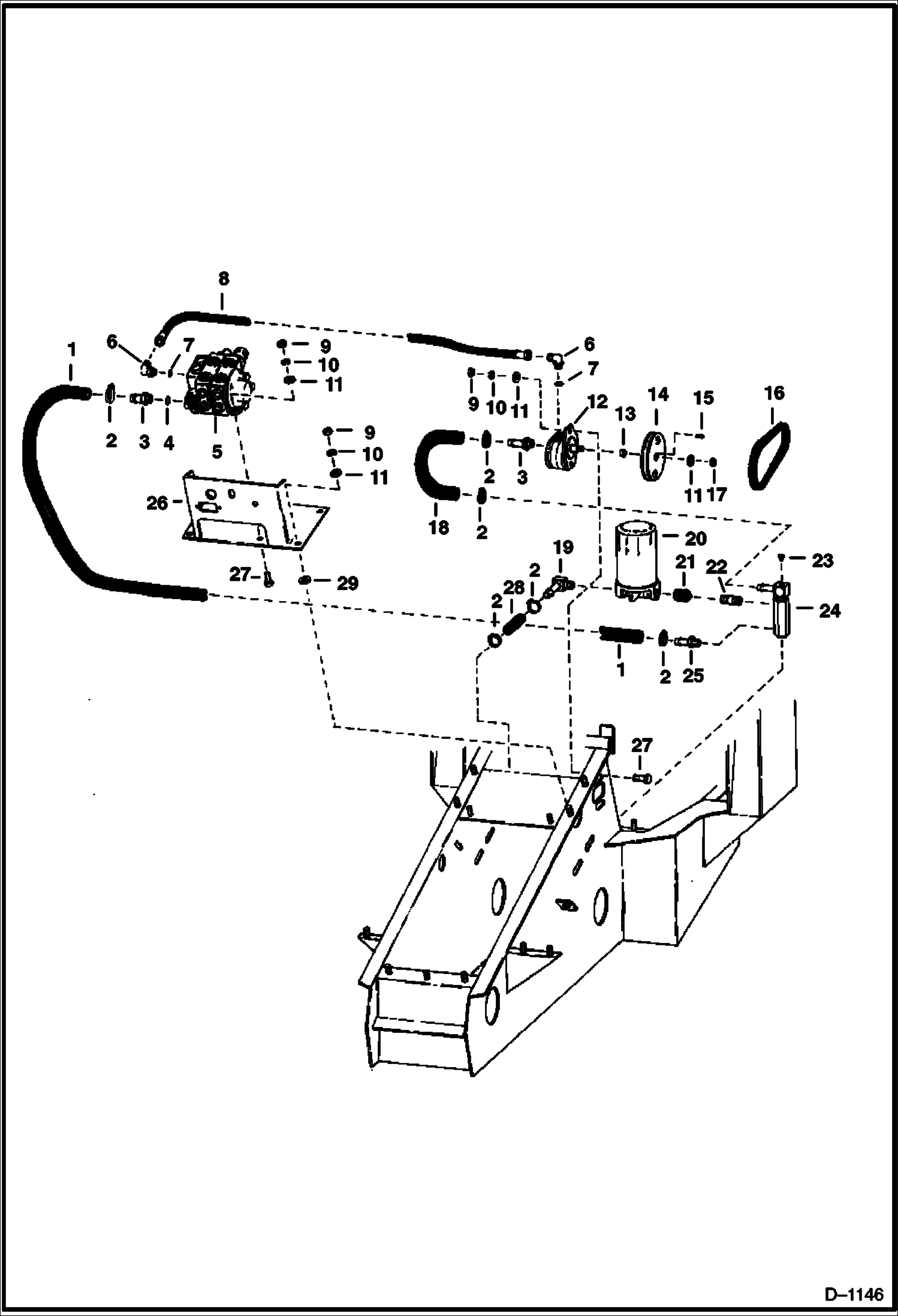 Схема запчастей Bobcat 300s - MAIN FRAME HYDRAULIC SYSTEM S/N 4953-B-1576 & Below W/Conversion HYDRAULIC SYSTEM