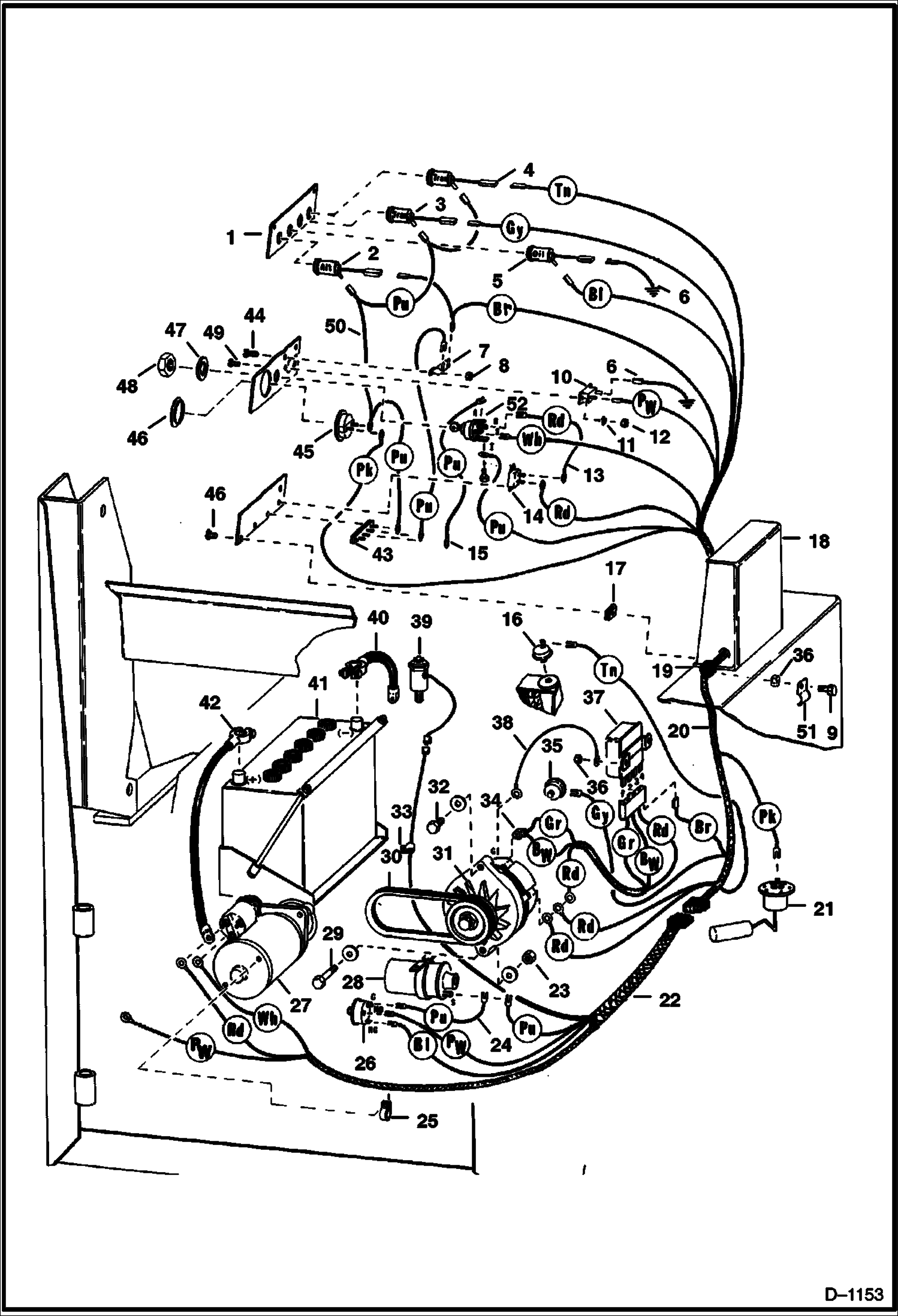 Схема запчастей Bobcat 700s - ELECTRICAL CIRCUITRY ELECTRICAL SYSTEM