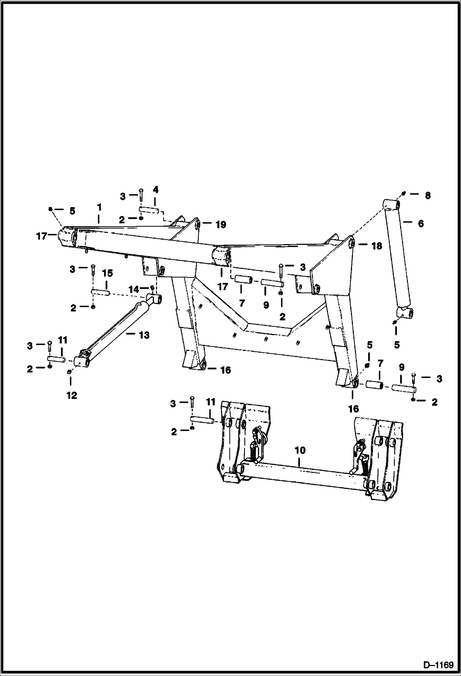 Схема запчастей Bobcat 800s - LIFT ARMS & BOB-TACH MAIN FRAME