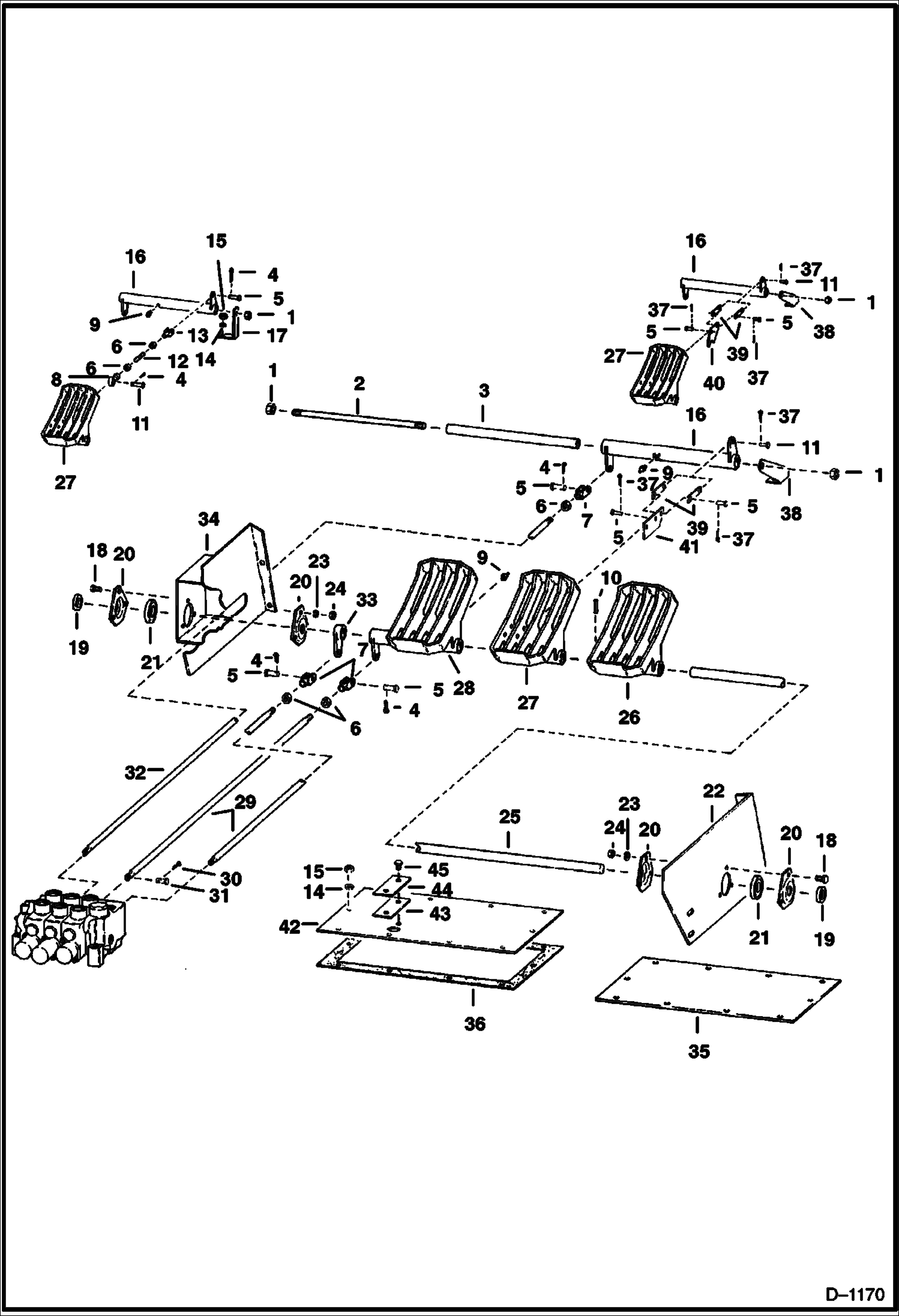 Схема запчастей Bobcat 800s - CONTROL PEDAL ASSEMBLY HYDRAULIC SYSTEM