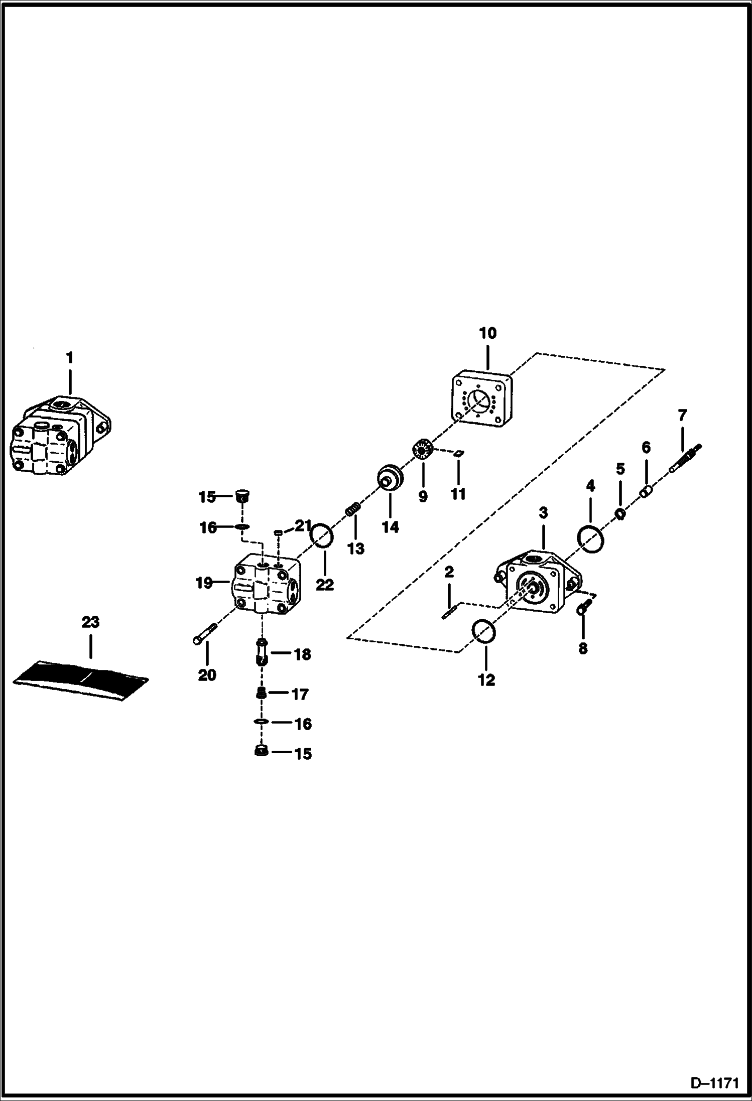 Схема запчастей Bobcat Articulated Loaders - VANE PUMP (S/N 11999 & Below) HYDROSTATIC SYSTEM