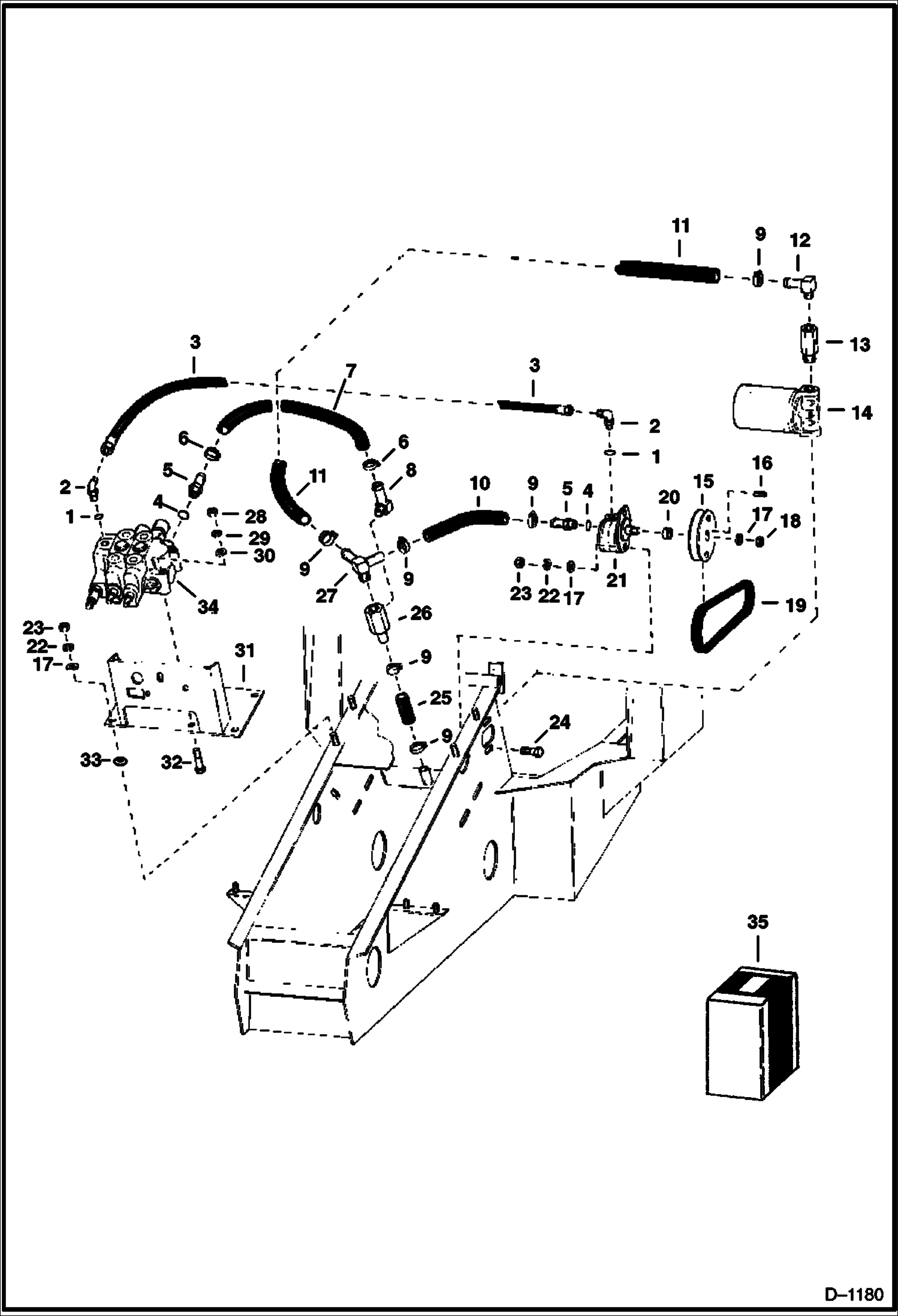 Схема запчастей Bobcat 300s - MAIN FRAME HYDRAULIC SYSTEM S/N 313-B-3140 & 3161-5111-With Ward Valve HYDRAULIC SYSTEM