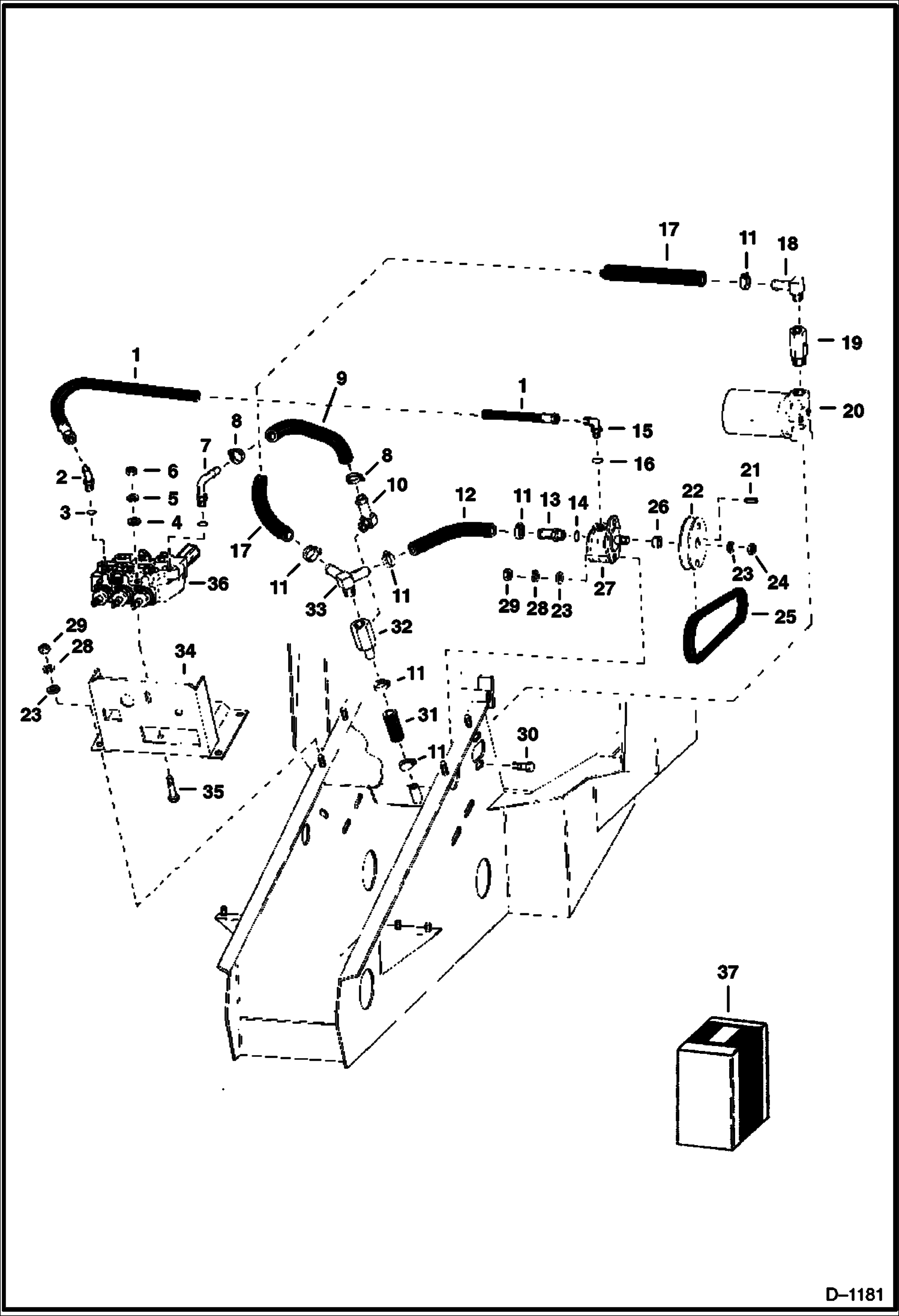 Схема запчастей Bobcat 300s - MAIN FRAME HYDRAULIC SYSTEM S/N 5111 & Above - With Cessna Valve HYDRAULIC SYSTEM