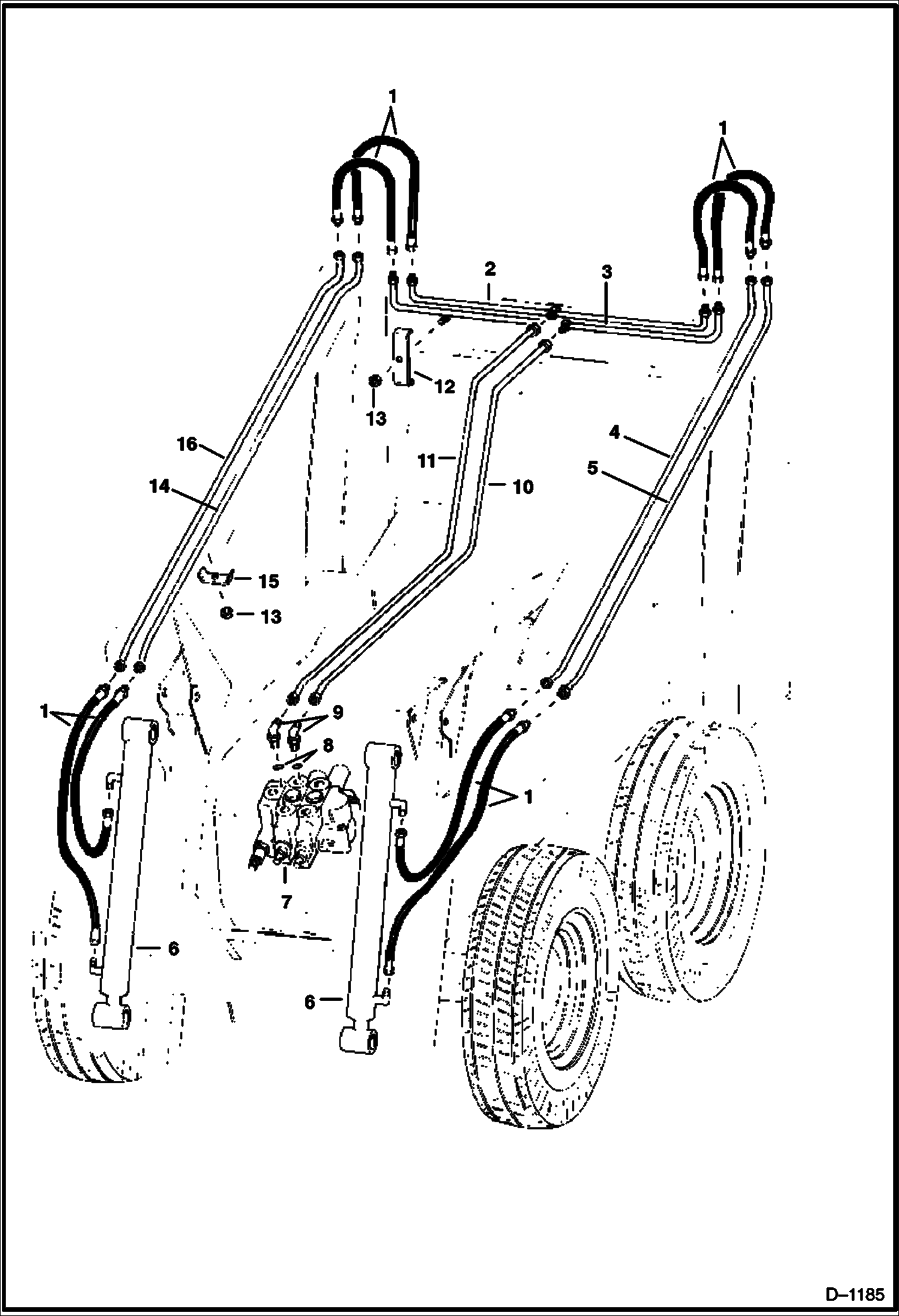 Схема запчастей Bobcat 300s - TILT CYLINDER CIRCUITRY W/Ward or Cessna Valve HYDRAULIC SYSTEM