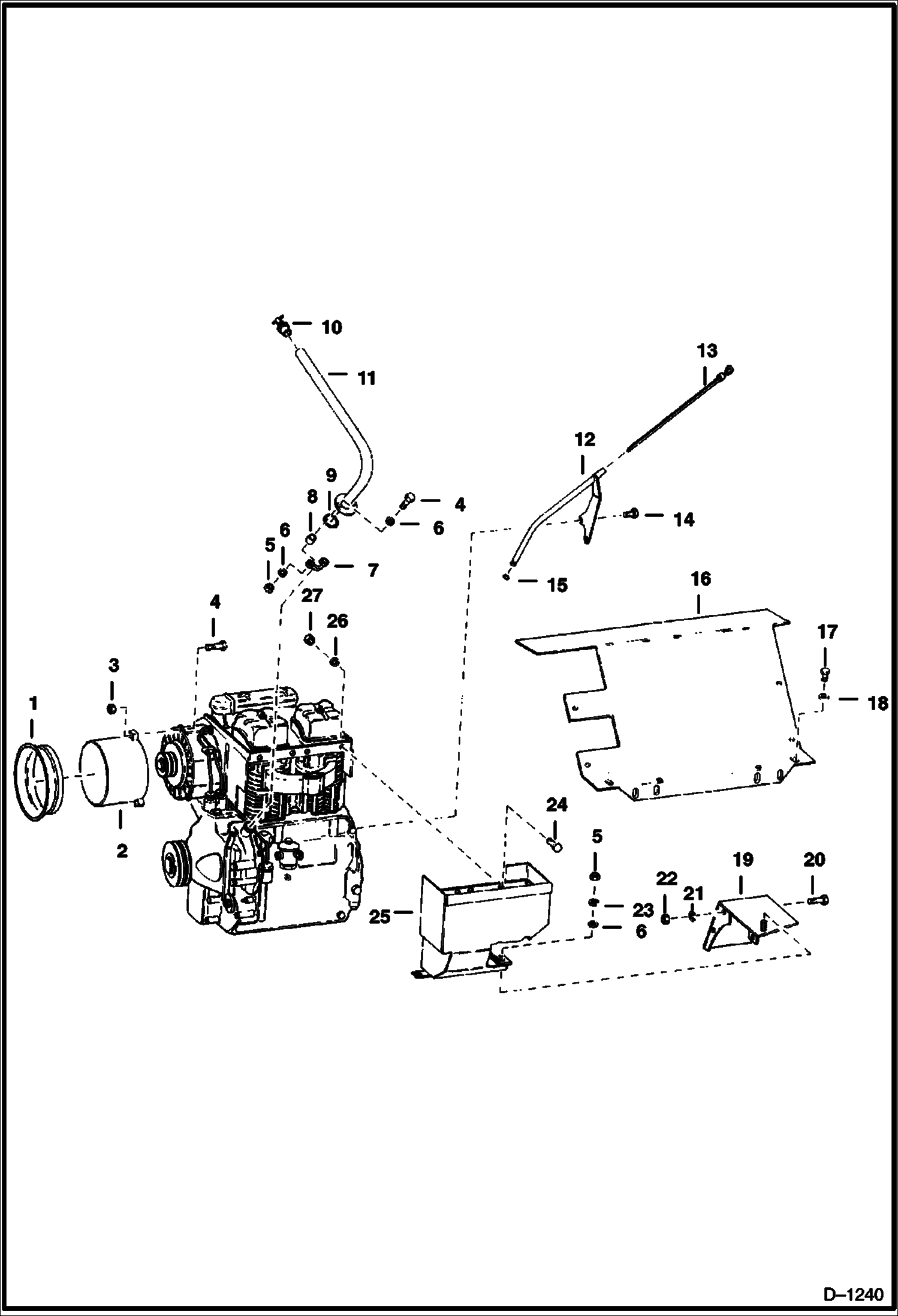 Схема запчастей Bobcat 600s - ENGINE & ATTACHING PARTS Deutz F2L411D POWER UNIT