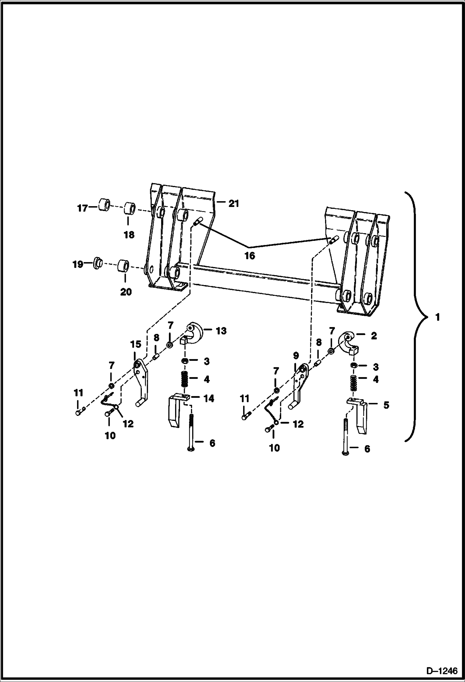 Схема запчастей Bobcat 700s - BOB-TACH MAIN FRAME