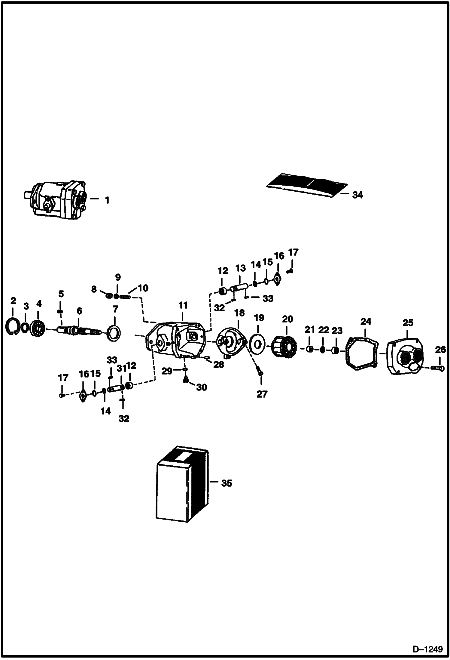 Схема запчастей Bobcat 600s - HYDROSTATIC MOTOR (S/N 11098 & Below) HYDROSTATIC SYSTEM