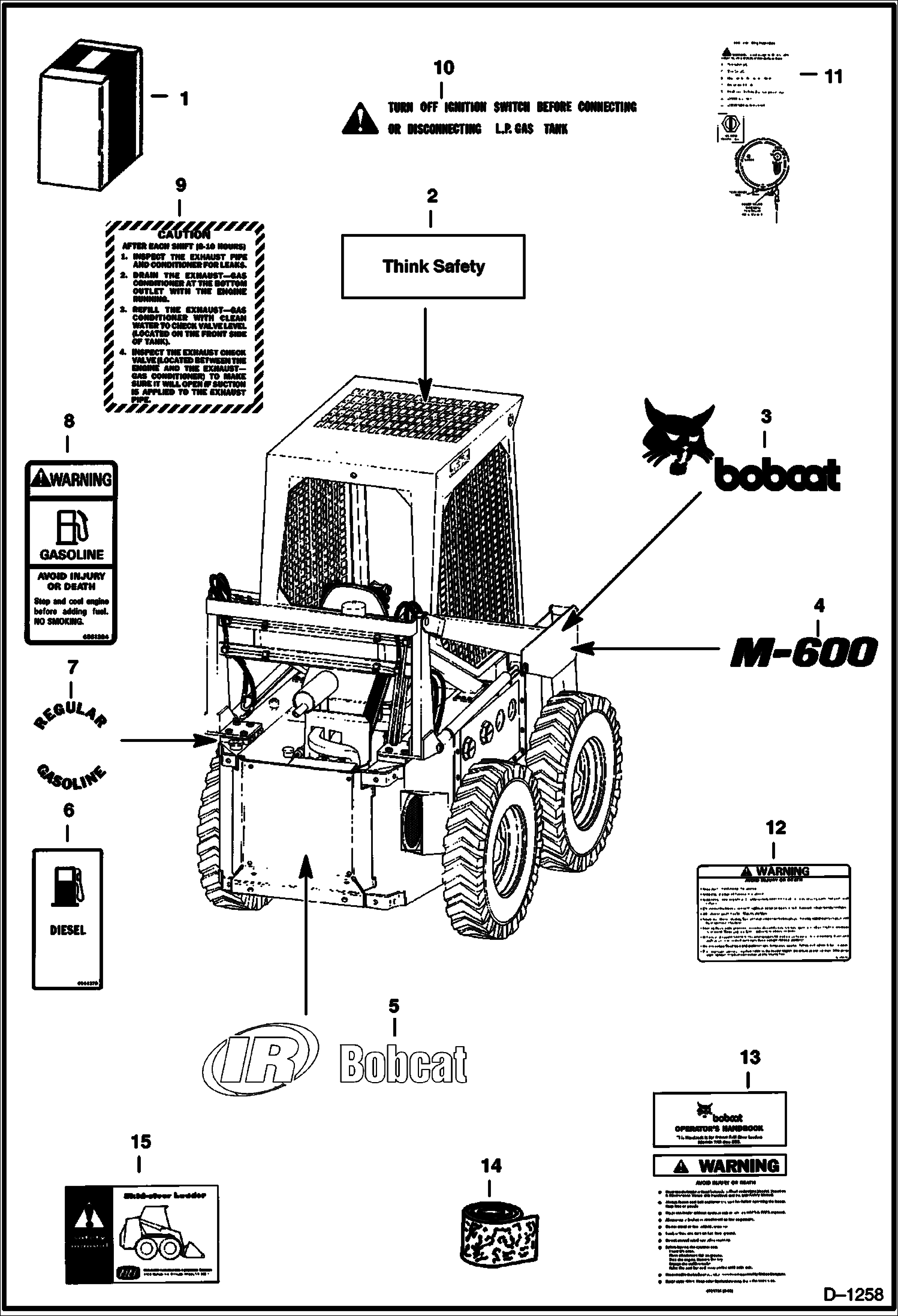 Схема запчастей Bobcat 600s - DECALS ACCESSORIES & OPTIONS