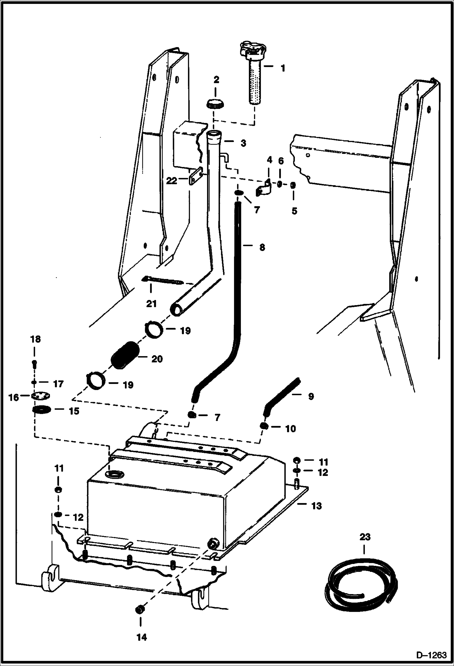 Схема запчастей Bobcat 600s - FUEL SYSTEM MAIN FRAME