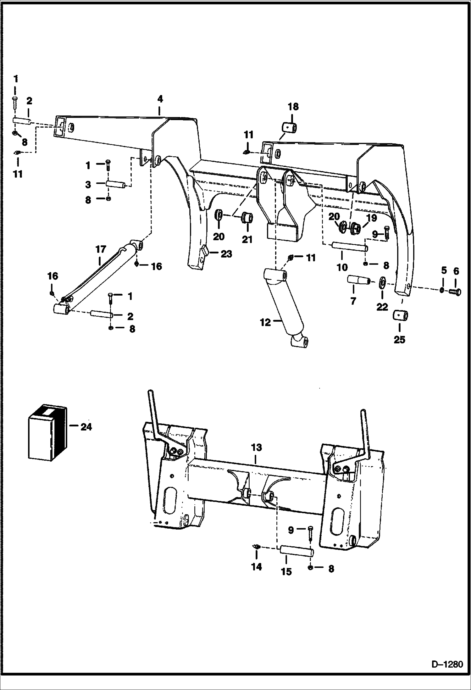 Схема запчастей Bobcat 500s - LIFT ARM & BOB-TACH (40s Series Style) MAIN FRAME