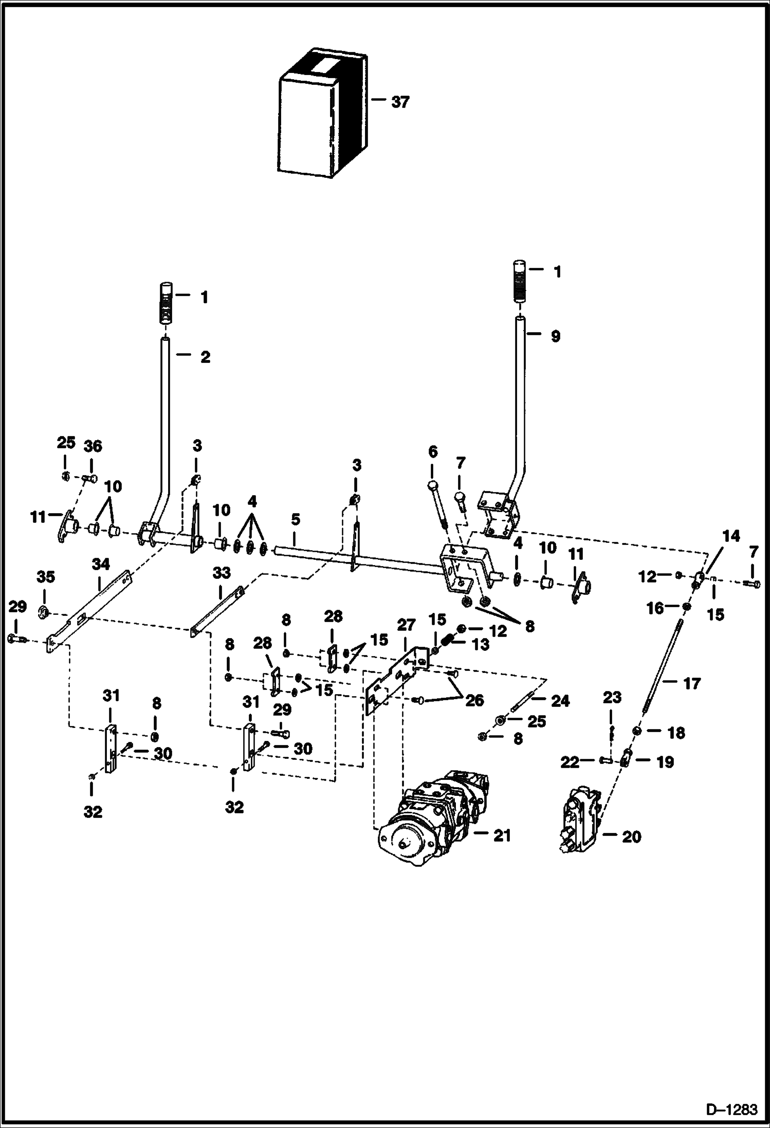 Схема запчастей Bobcat 500s - HAND CONTROLS HYDROSTATIC SYSTEM