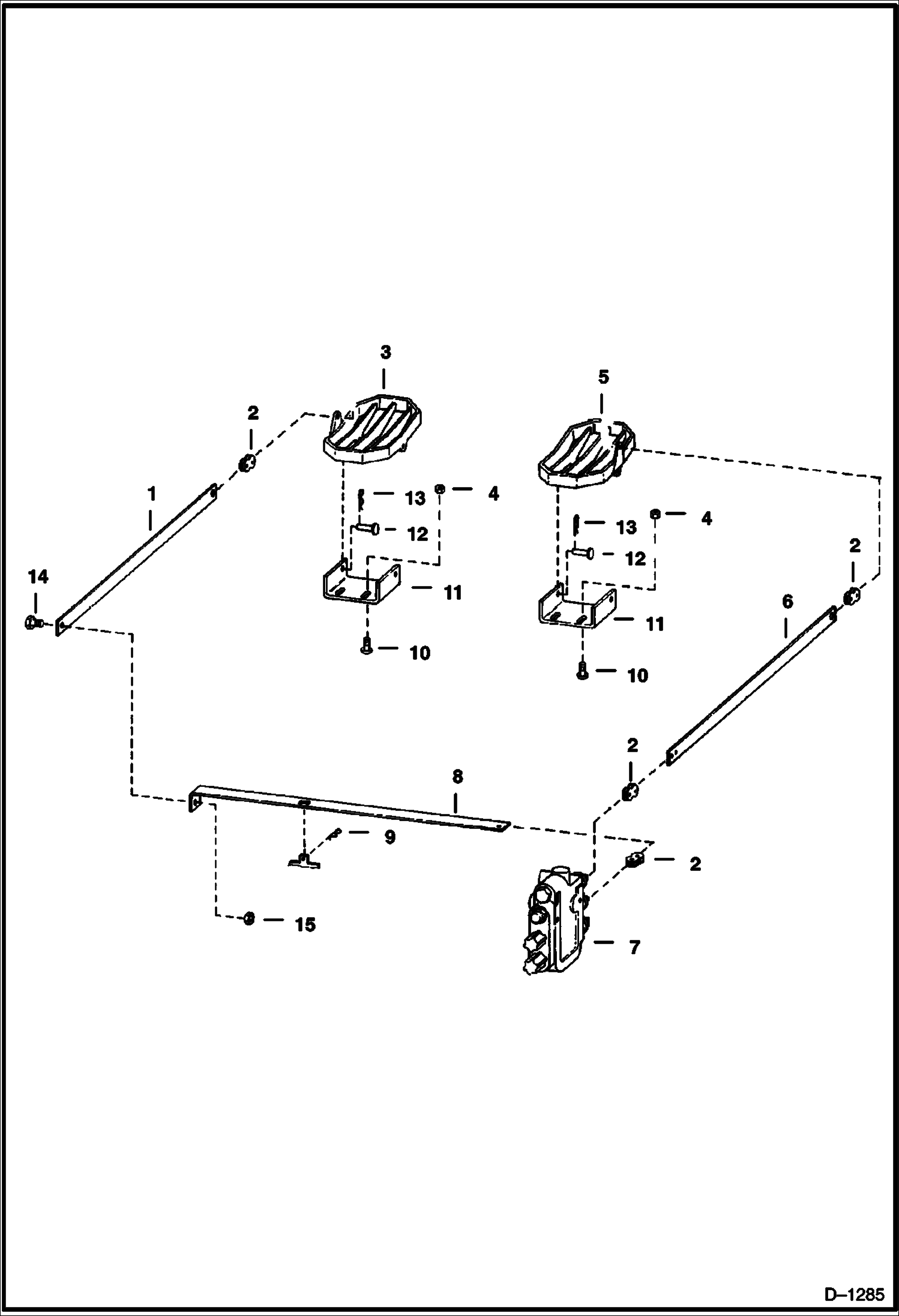 Схема запчастей Bobcat 500s - CONTROL PEDALS HYDRAULIC SYSTEM